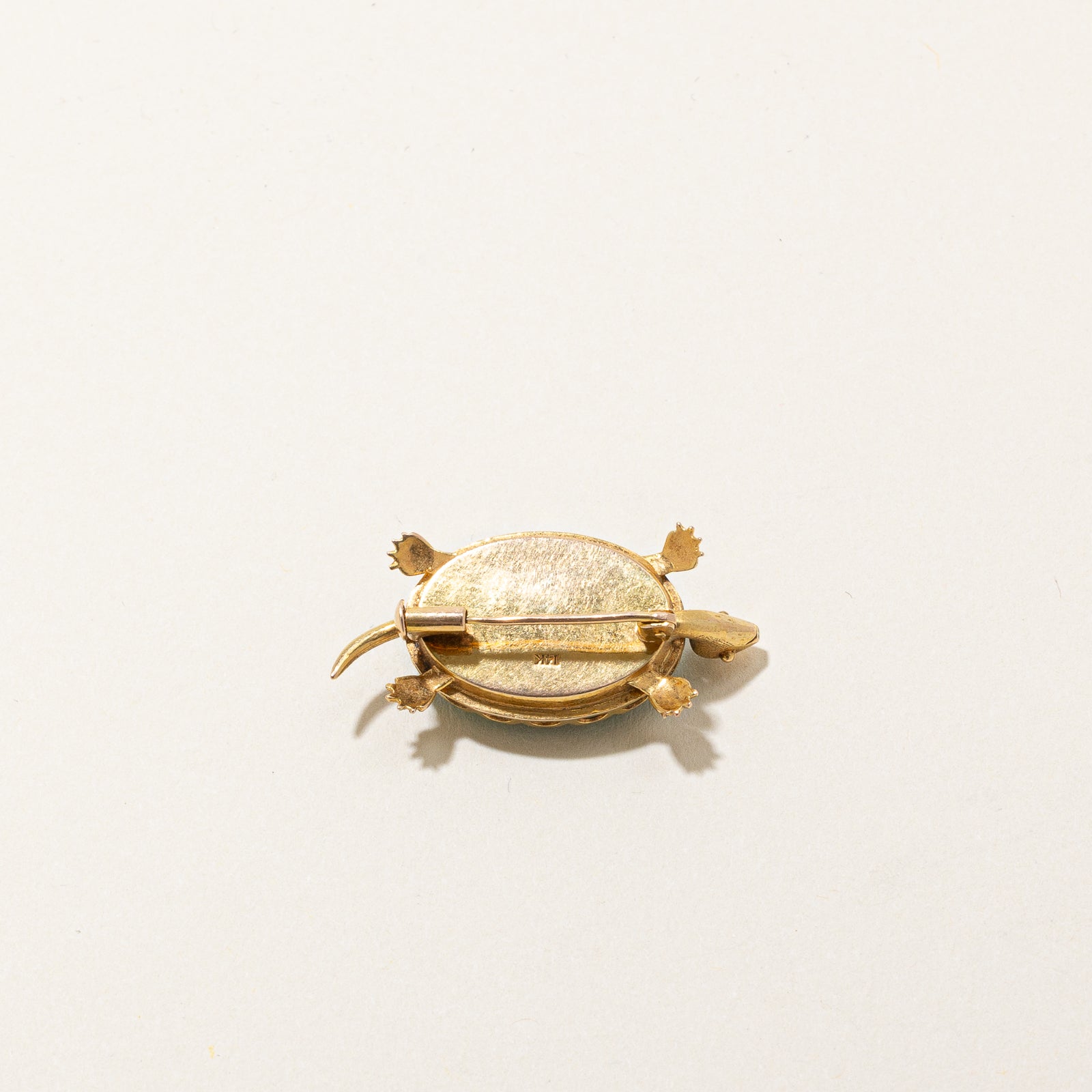 14K Gold Malachite Turtle Brooch - 15.00ct Genuine Stone Jewelry for Women | Elegant Gift for Mother's Day, Birthday & Special Occasions