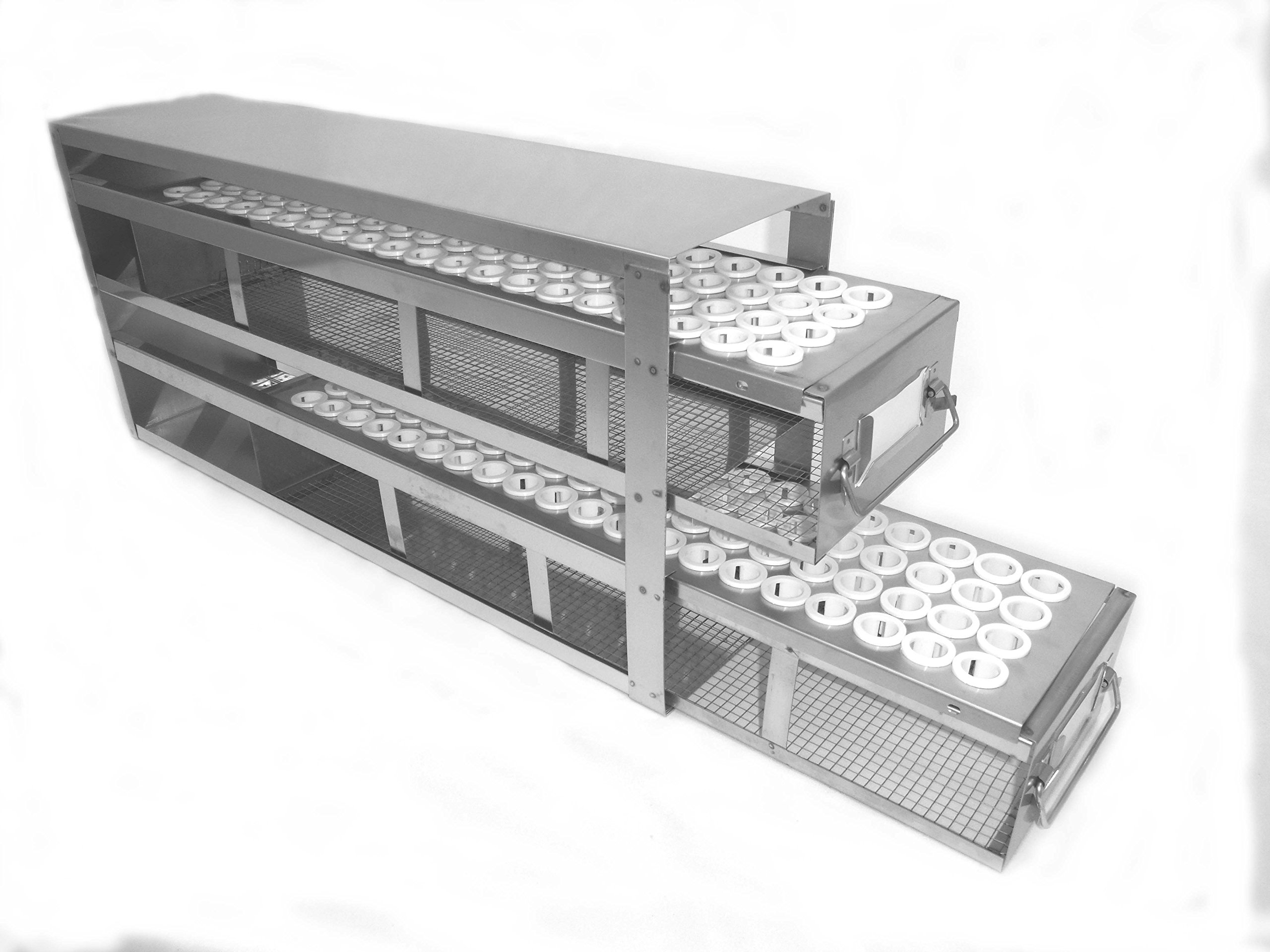 Stainless Steel Freezer Rack for 15ml Tubes - Lab Storage Organizer