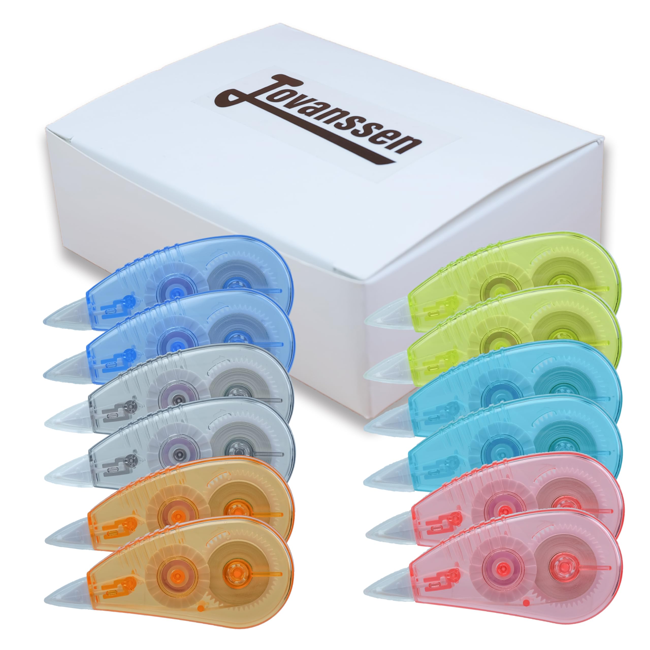 White Out Tape 12 Pack - 13.13 Feet Correction Tape Roll for School, Office & Home Use | Quick-Dry, Smudge-Free Whiteout Tape for Documents, Homework & Craft Projects