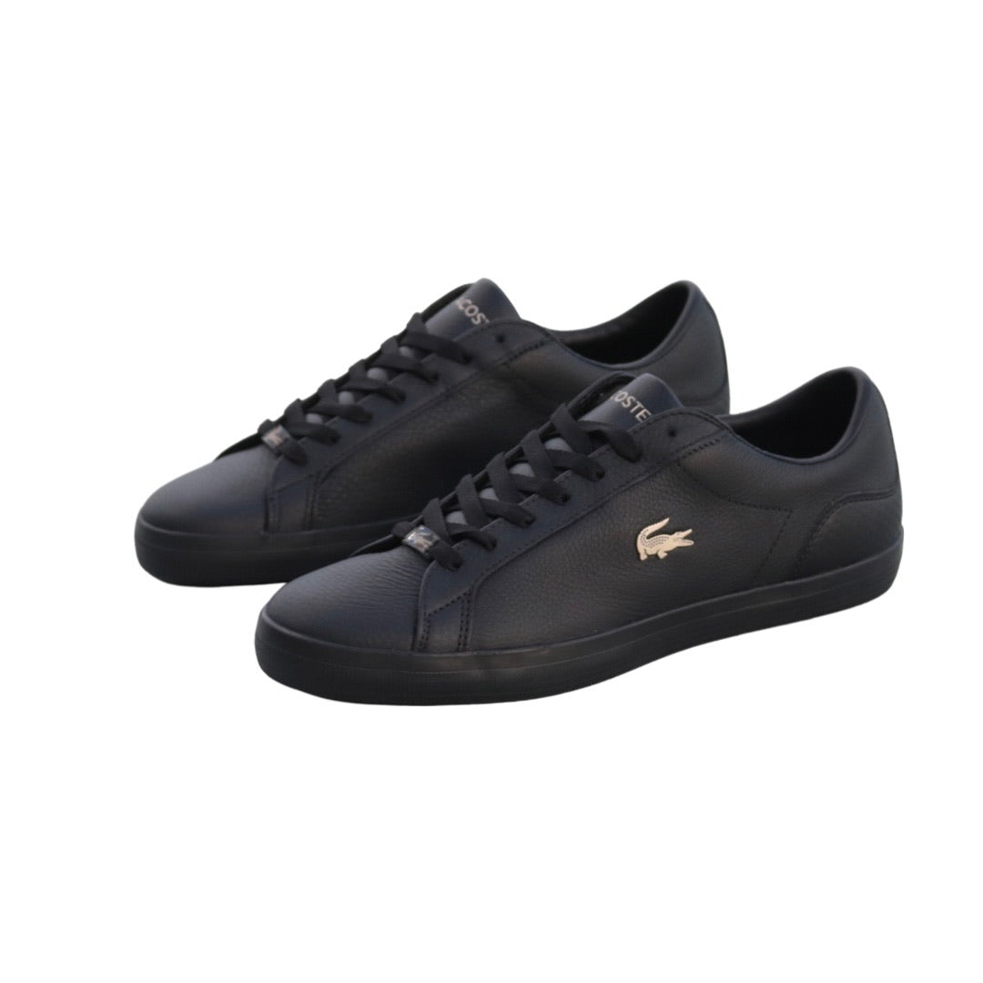 Lacoste Men's Lerond Luxe Black Gold 0721 Sneakers - Stylish Casual Shoes for Everyday Wear & Office Outfits