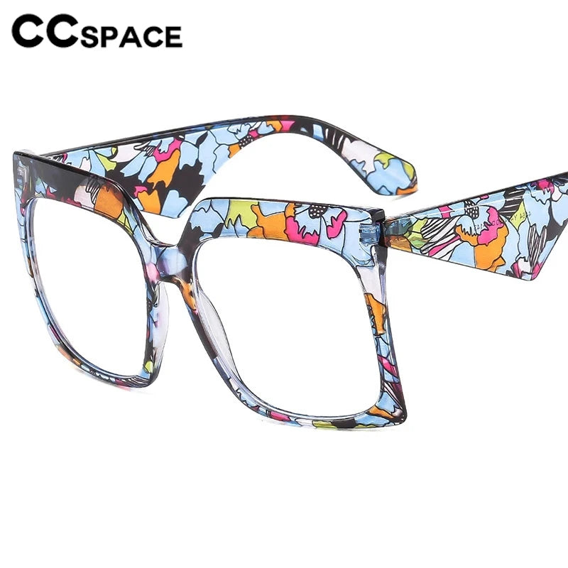 CCspace Women's Full Rim Thick Square Polycarbonate Eyeglasses Frame 3060 - Stylish & Durable Glasses for Work, Reading, and Everyday Fashion