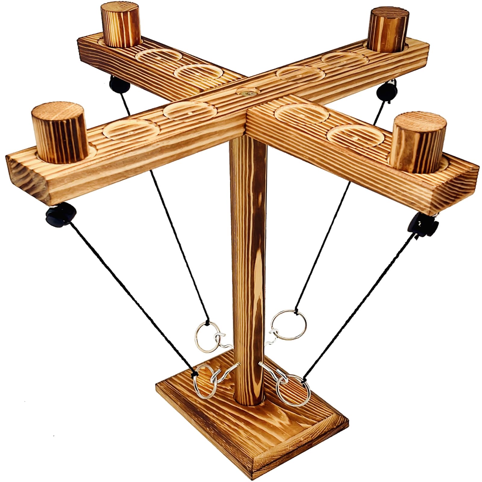 Premium Wooden Ring Toss Game Set for Adults - Outdoor & Indoor Yard Games with Durable Rings - Perfect for Camping, Parties, Backyard Fun & Game Nights - Great for Bars, BBQs, and Family Gatherings