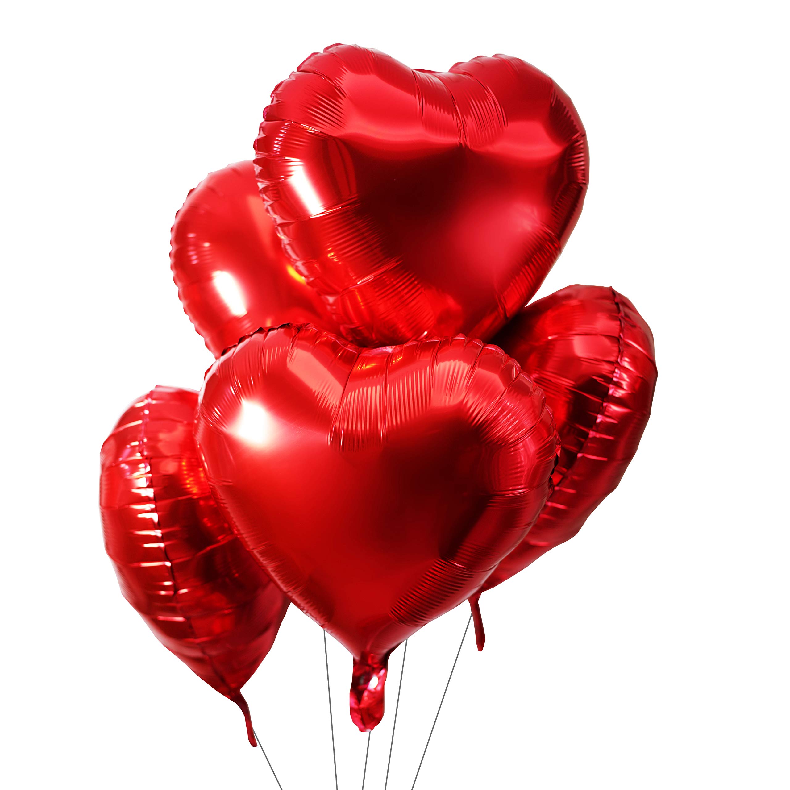 25-Pack Red Heart Foil Balloons for Valentine's Day, Weddings, Anniversaries & Birthdays - Mylar Helium Balloon Decor for Party, Baby Shower & Nursery Decorations - Perfect for Romantic Proposals & Holiday Celebrations