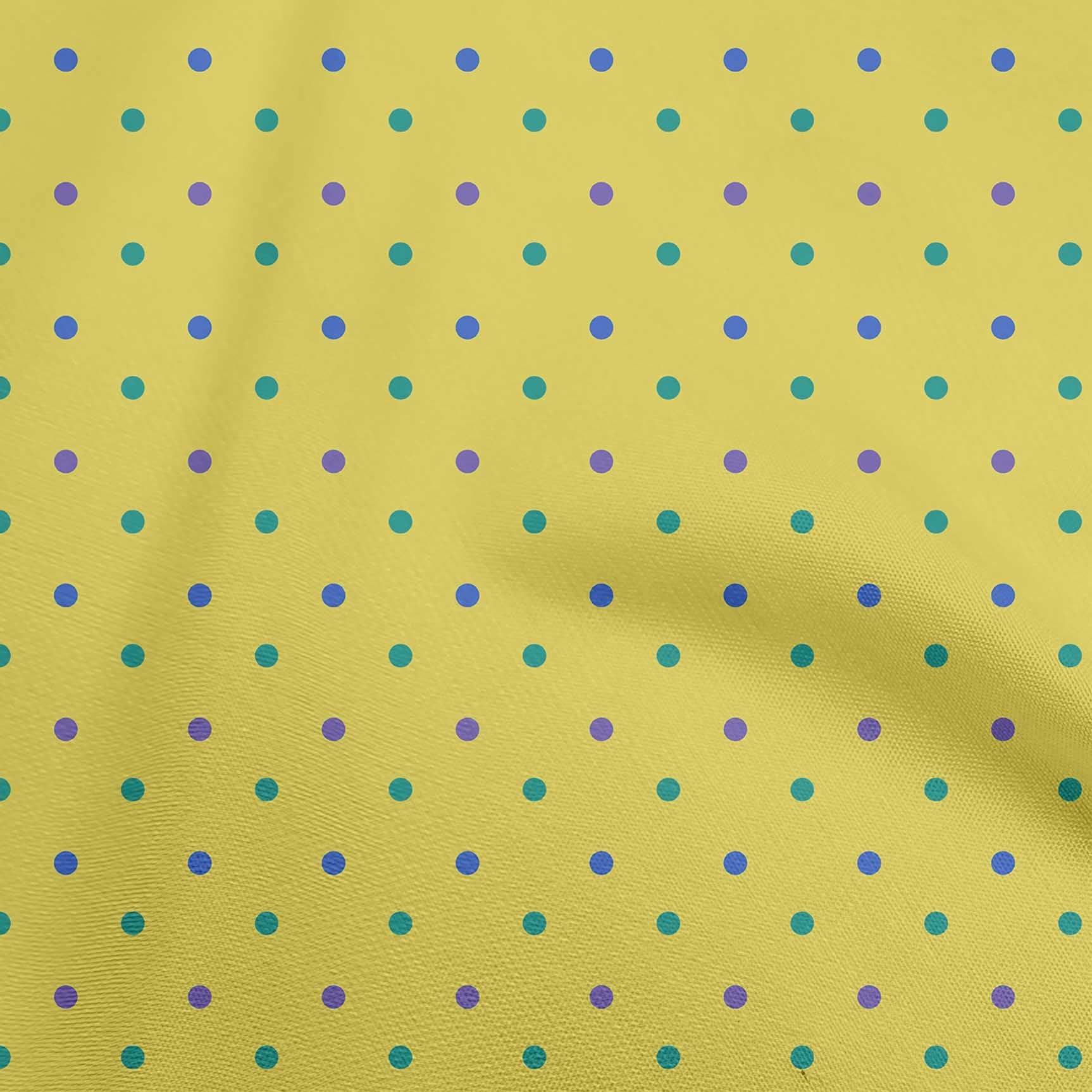 oneOone Velvet Yellow Fabric with Dots - 58 Inch Wide Printed Sewing Material by The Yard for DIY Clothing & Crafts | Perfect for Dresses, Home Decor & Upholstery Projects