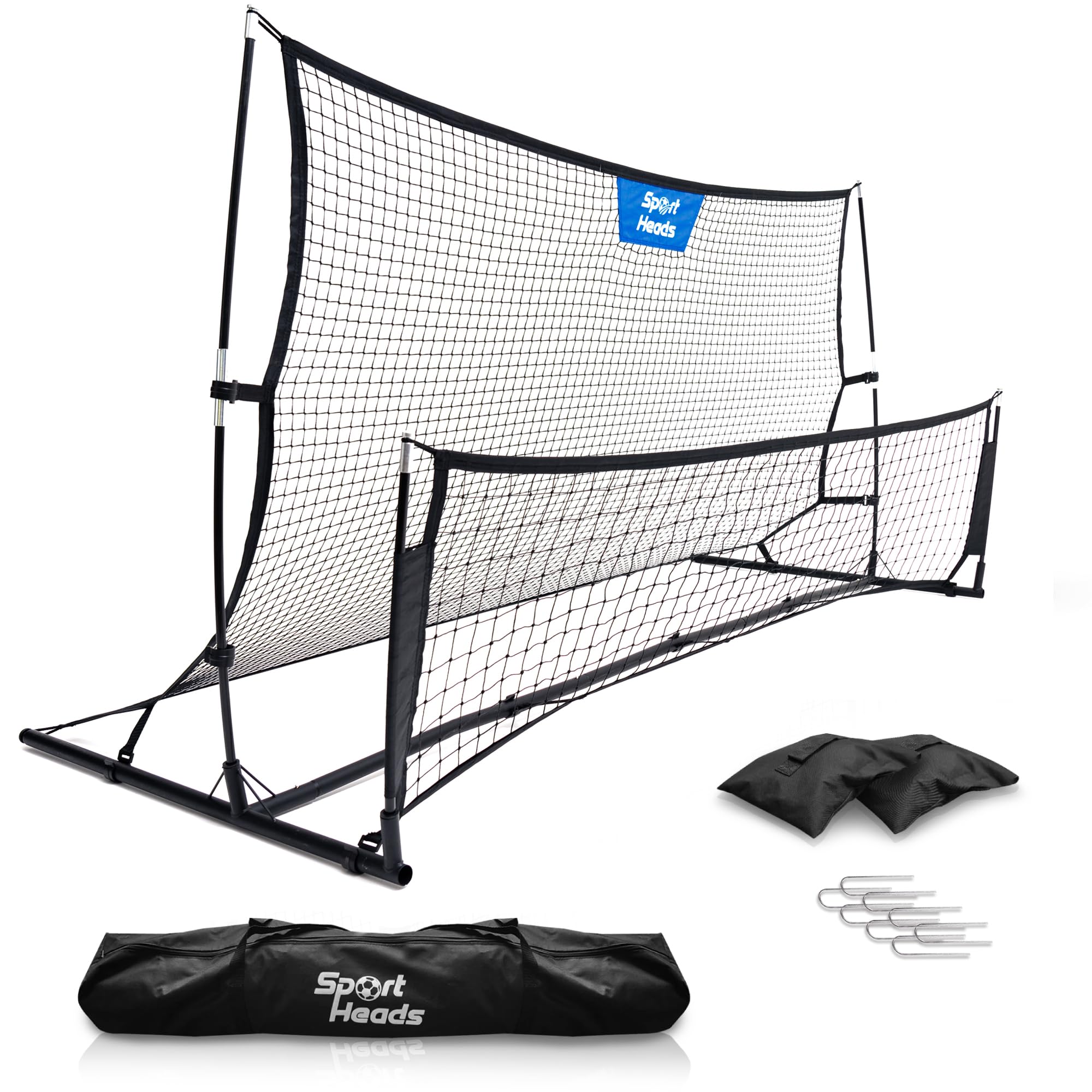 Portable Soccer Rebounder Trainer Net - 7ft x 4ft 2-in-1 Volleyball & Football Practice Equipment for Passing, Shooting & Solo Drills | Perfect for Backyard, Park & Indoor Soccer Training | Durable Outdoor Sports Gear for Kids & Adults