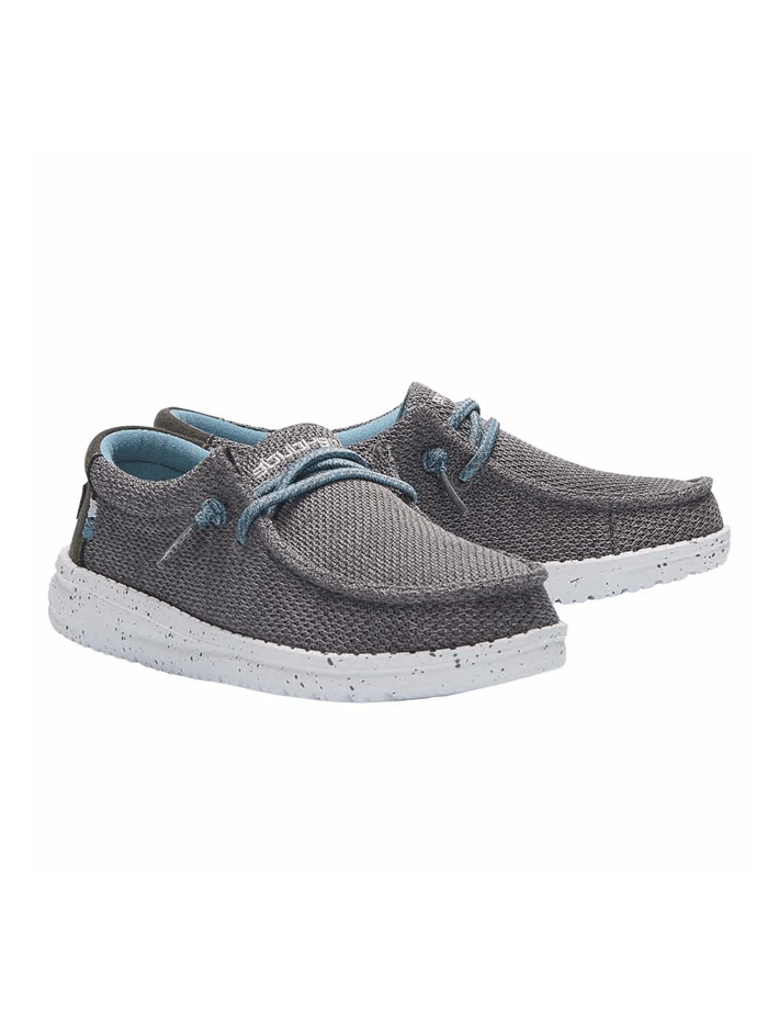Hey Dude 130133217 Youth Wally Shoe Sox Sharkskin - Comfortable Casual Sneakers for Kids, Perfect for School, Playground & Daily Wear