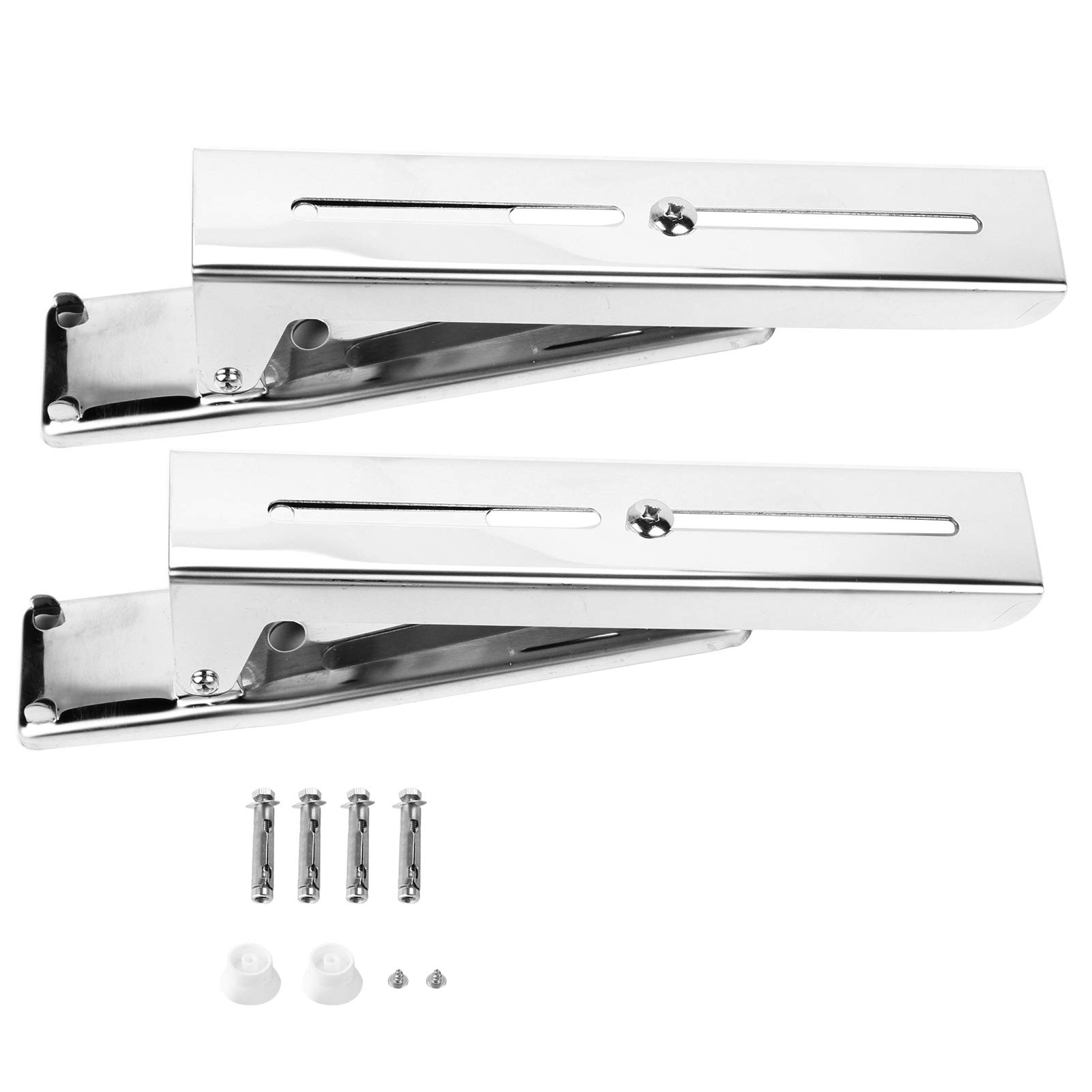 Zerodis 2-Pack Stainless Steel L-Shaped Microwave Wall Mount Bracket - Foldable & Sturdy Oven Shelf for Kitchen Space Saving - Perfect for Small Kitchens, Apartments & Holiday Cooking (Easy Installation)