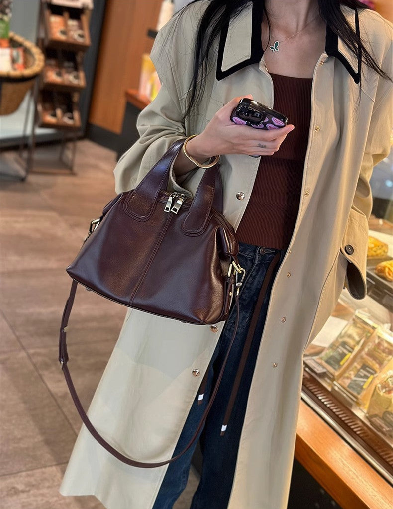 Stylish Genuine Leather Tote Bag for Women - Professional Work Bag with Multiple Pockets - Perfect for Office, Business Meetings & Daily Commute