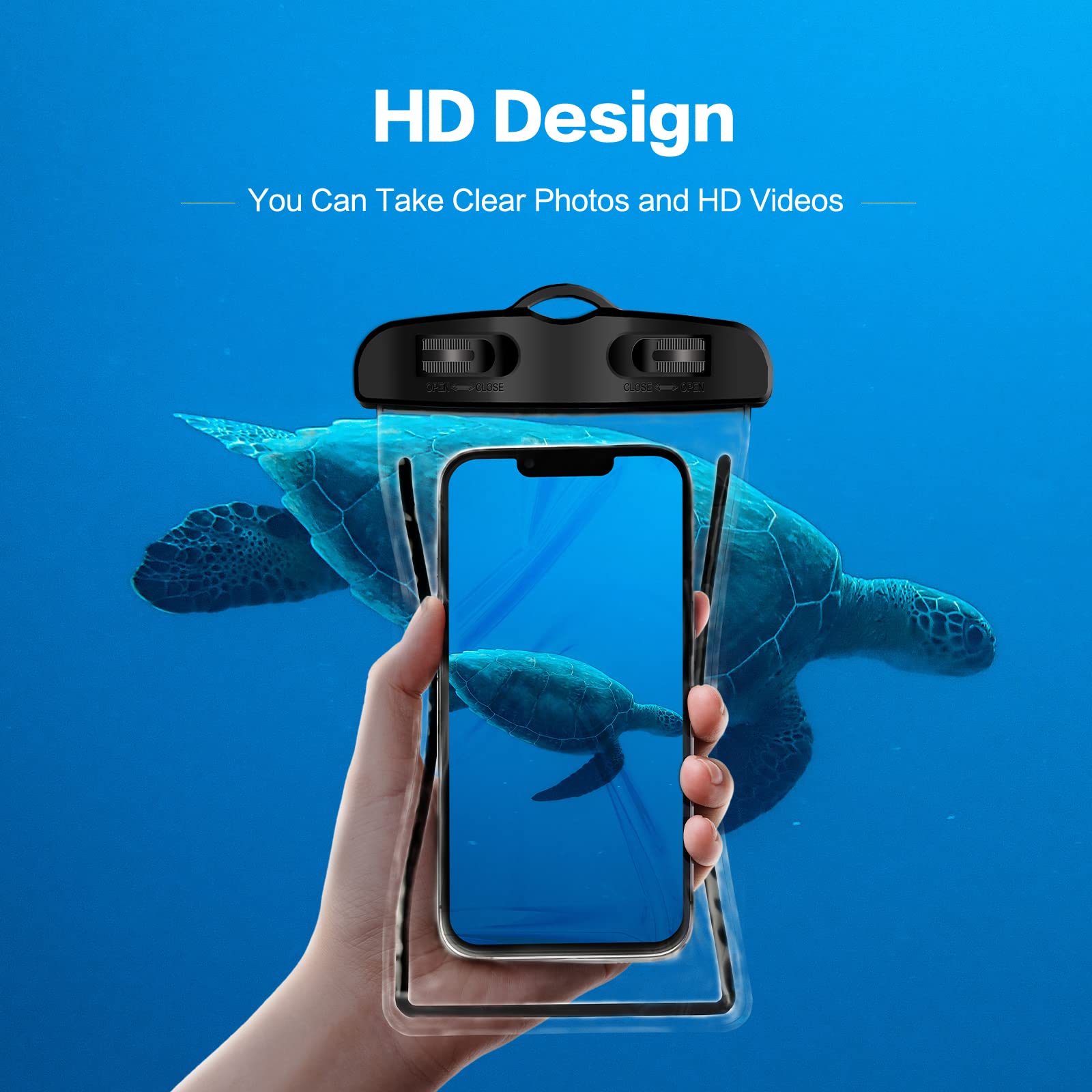 YSSOA 2-Pack Waterproof Phone Case for iPhone 16/15/14/13/12/11 Pro Max/Mini/XS/XR/8/7/6S & Samsung Galaxy S21/S20/S10 - Universal Up to 7
