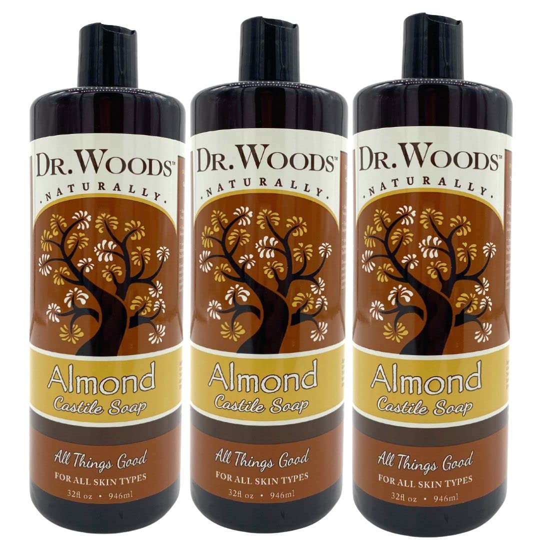 Pure Almond Castile Soap - Organic, Vegan & Unscented for Sensitive Skin | Hand Wash, Body Wash & Baby Care | Perfect for Eco-Friendly Home & Travel Use