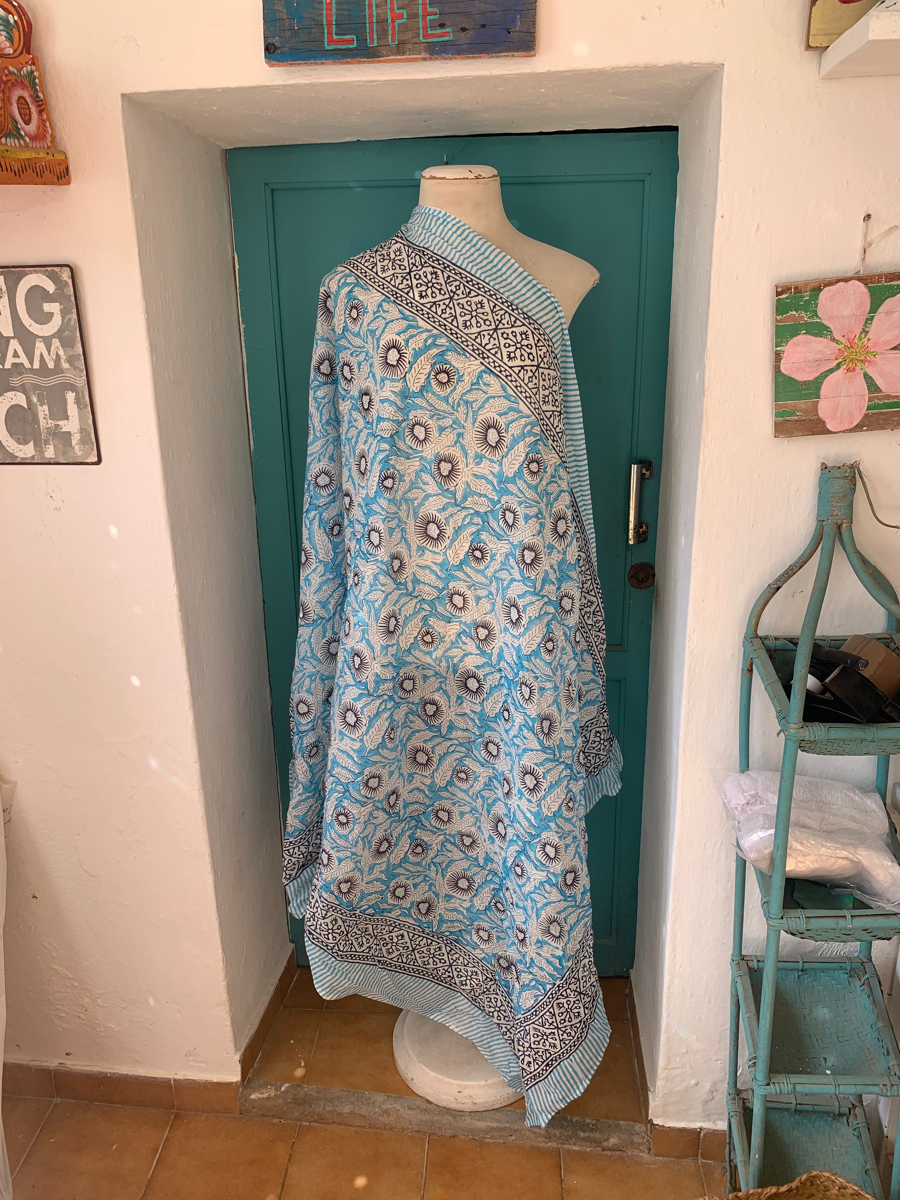 Stylish Hand Block Printed Cotton Sarong Pareo - New Collection for Beach, Pool & Summer Vacations