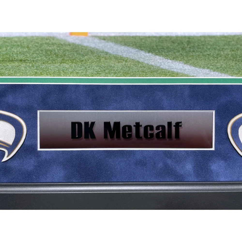 DK Metcalf Autographed Seattle Seahawks 16x20 Framed Photo - BAS Certified Signed Memorabilia for NFL Fans, Man Cave & Sports Room Decor