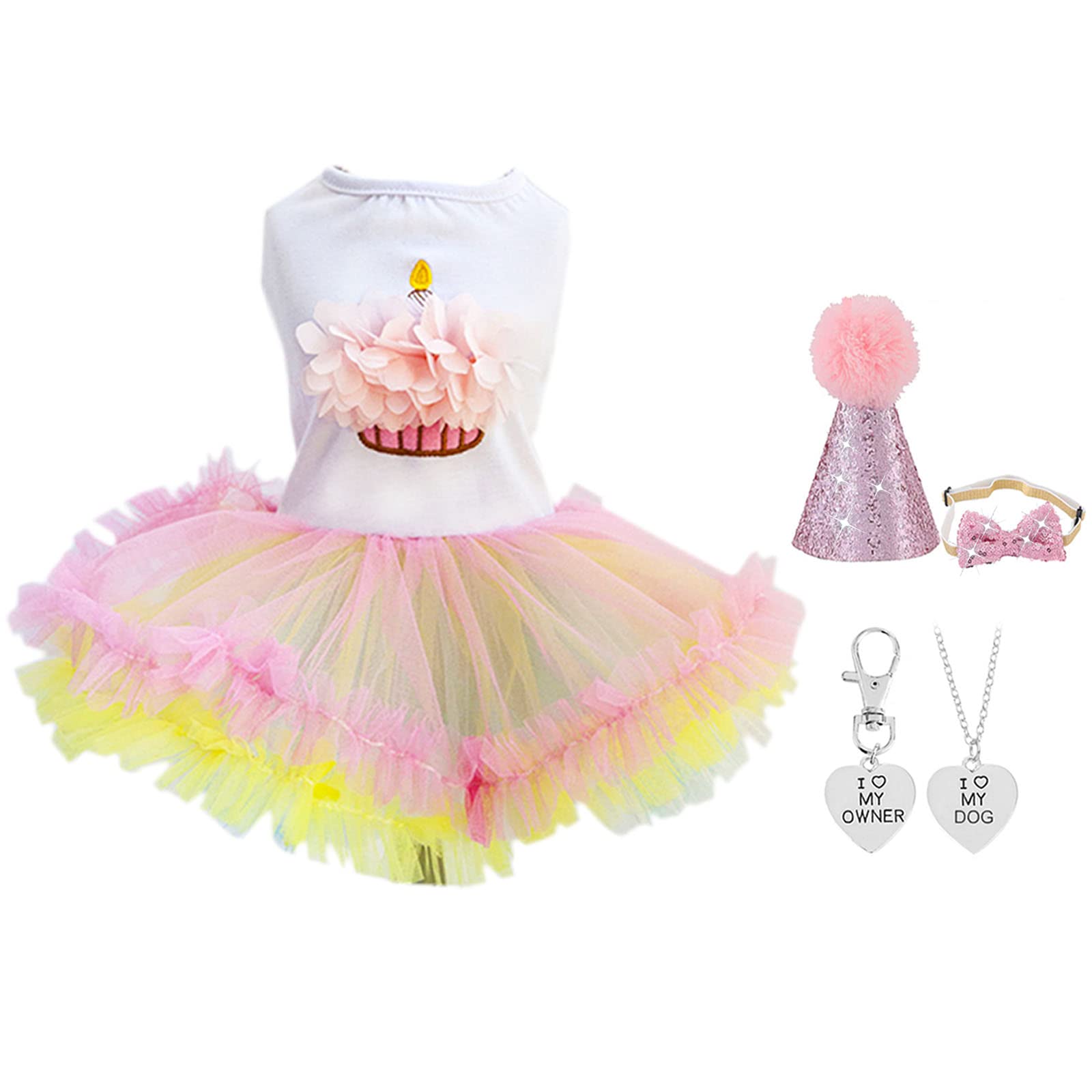 Cute Dog Dresses for Small Dogs - X-Small Pet Costume Birthday Outfit for Puppies & Cats | Perfect for Birthday Parties, Photo Shoots & Special Occasions