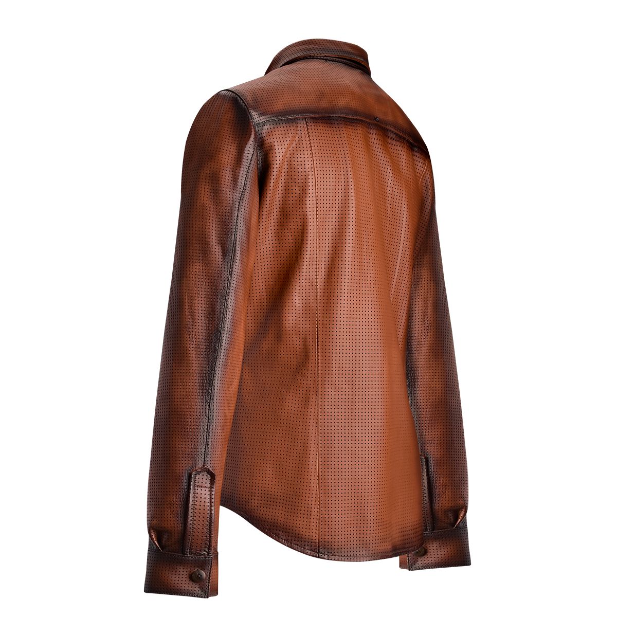 H280COC Men's Brown Western Fashion Leather Shirt Jacket - Stylish Cowboy Outfit for Rodeo, Country Music Festivals & Casual Wear