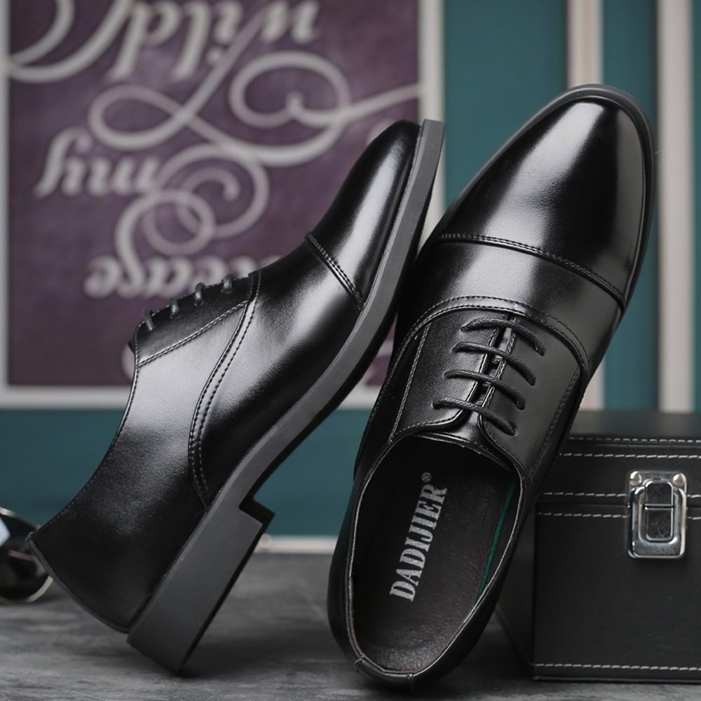 Men's PU Leather Formal Business Oxford Shoes - Lace Up Dress Shoes for Wedding, Office & Special Occasions