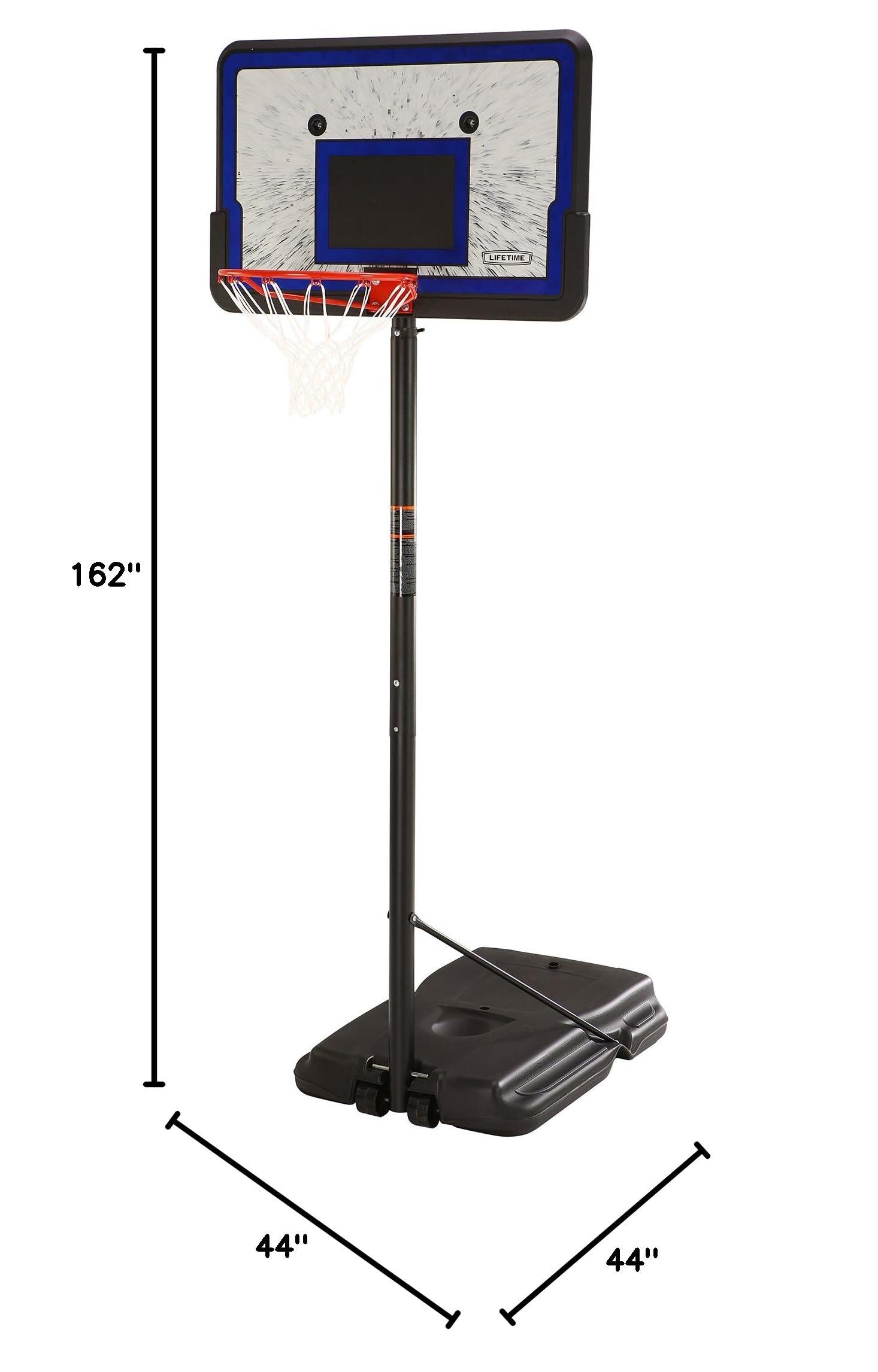 Lifetime Height Adjustable Portable Basketball Hoop System with 44 Inch Backboard - Perfect for Driveway, Backyard & Outdoor Basketball Games