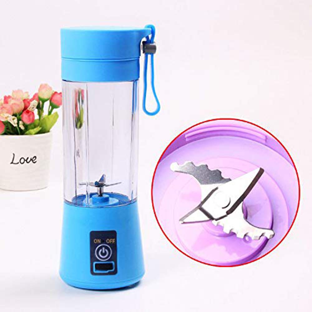 Portable USB Rechargeable 4-Blade Electric Juice Blender for Fruits & Vegetables - Perfect for Smoothies, Shakes & Healthy Drinks at Home, Office or Travel