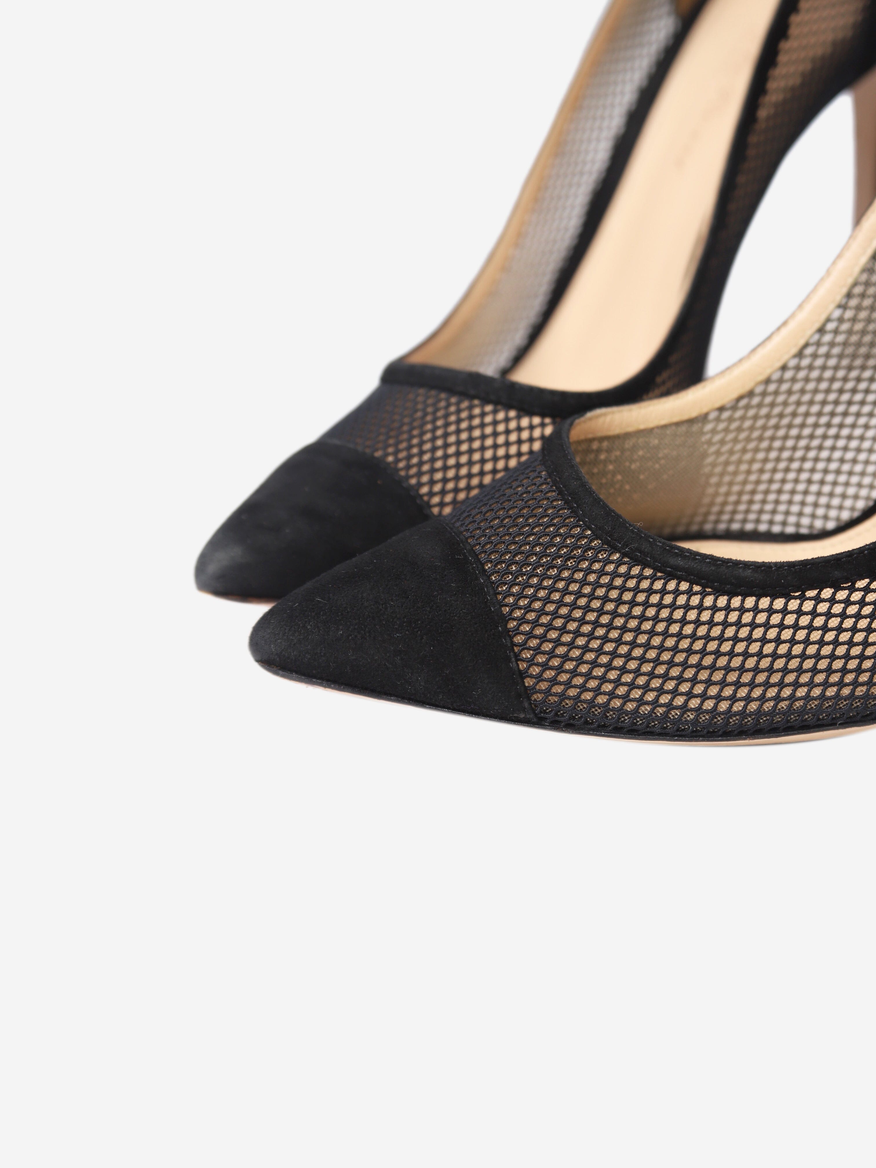Black Suede Mesh Pumps Women's Shoes - Size EU 36 (UK 3) | Comfortable Heels for Office, Party & Evening Wear