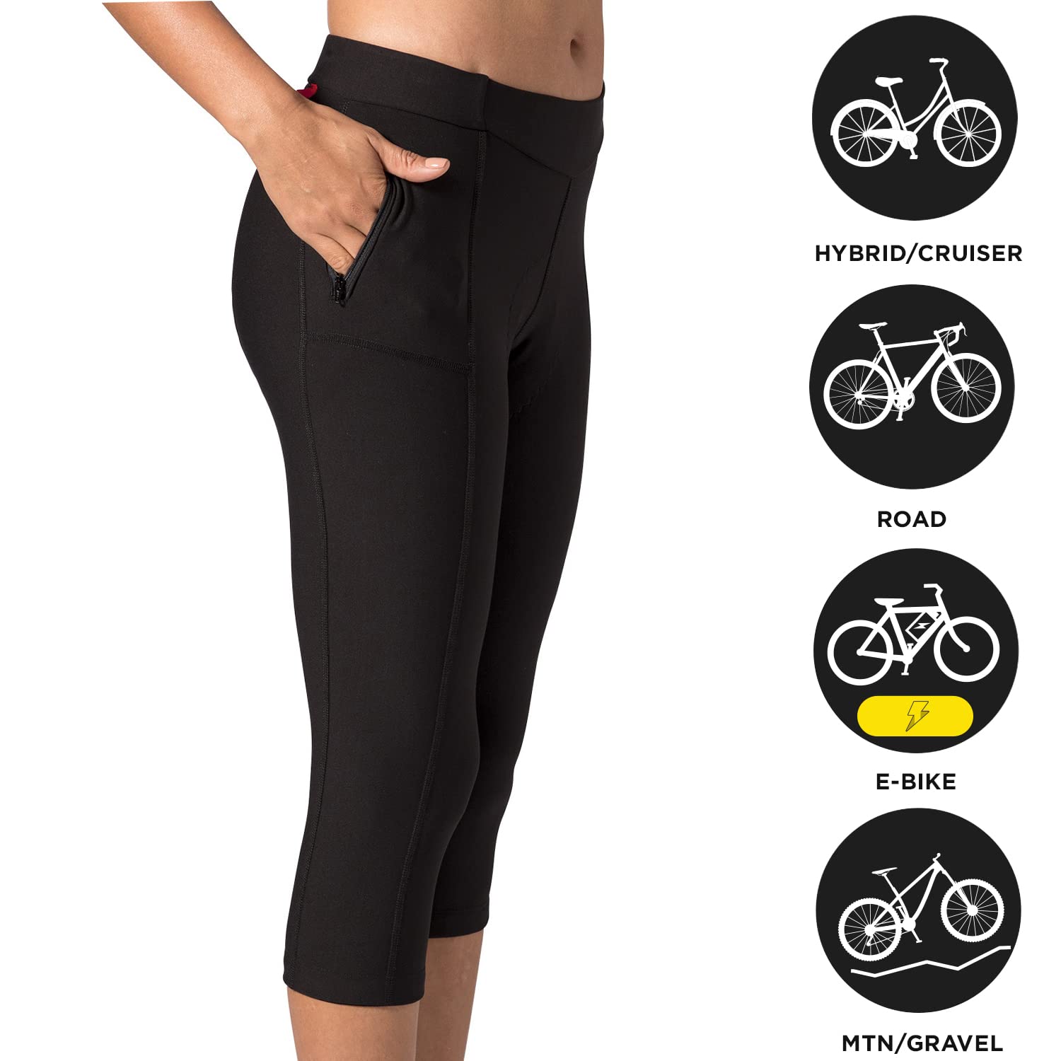 Women's Terry Cycling Shorts with Padded Chamois - Breathable Bike Knicker Capris for Comfortable Rides - Plus Size & Regular Fit - Perfect for Road Biking, Spinning & Outdoor Workouts