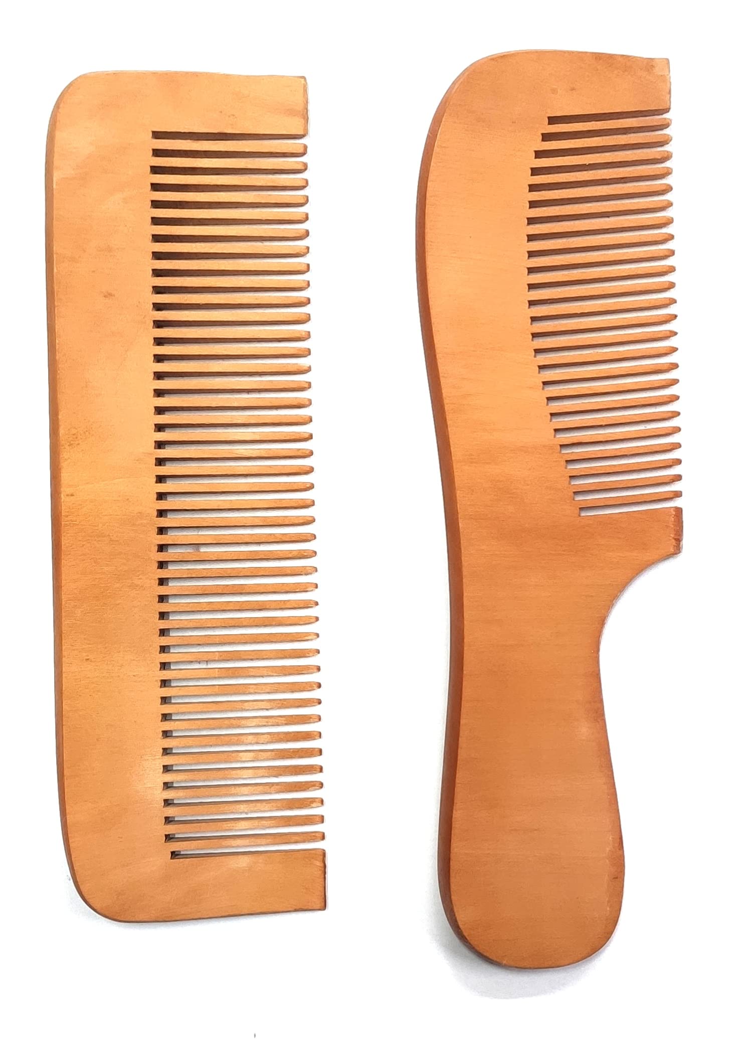 Premium Maple Wood Hair Comb Set for Men & Women - Handmade Natural Wooden Comb for Hair Growth, Frizz Control & Scalp Health (Pack of 2) - Perfect for Daily Styling, Detangling & Scalp Massage