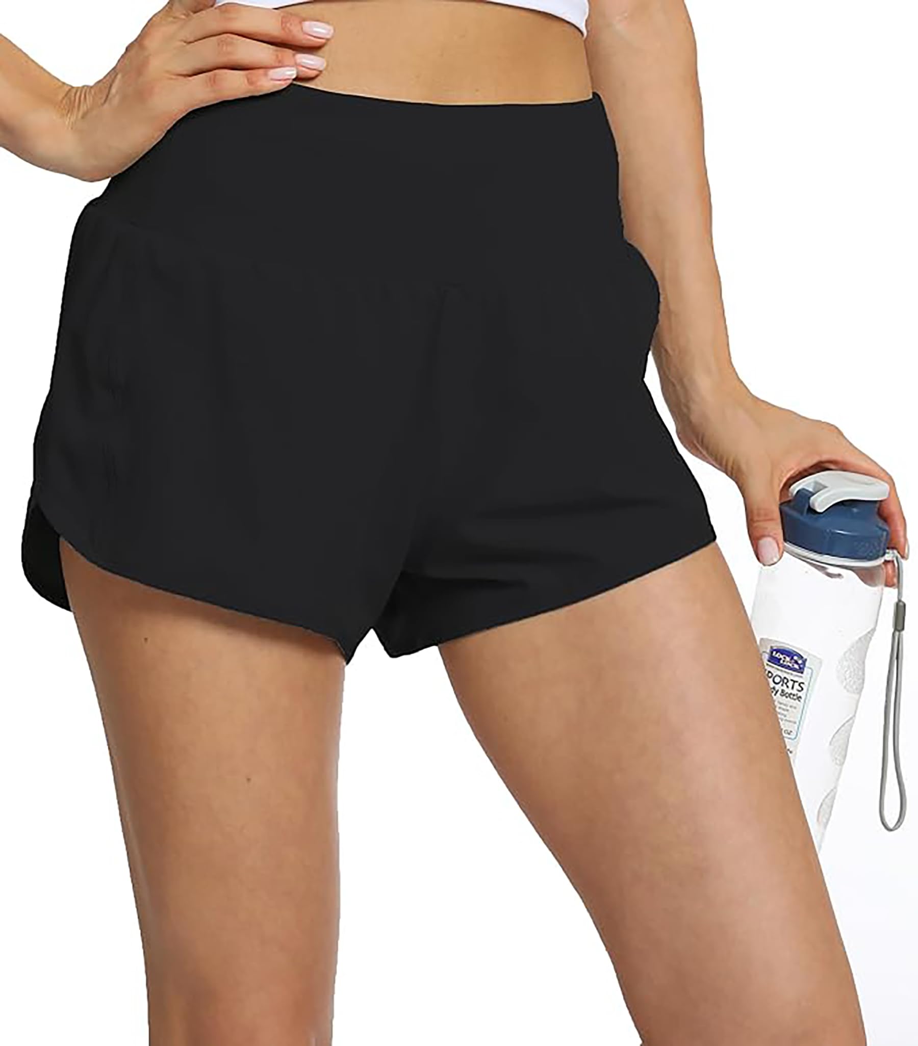 Rrosseyz Women's High Waisted Running Shorts with Liner - Lightweight Athletic Workout Shorts with Pockets for Gym, Jogging & Outdoor Activities | Perfect for Yoga, HIIT & Summer Sports