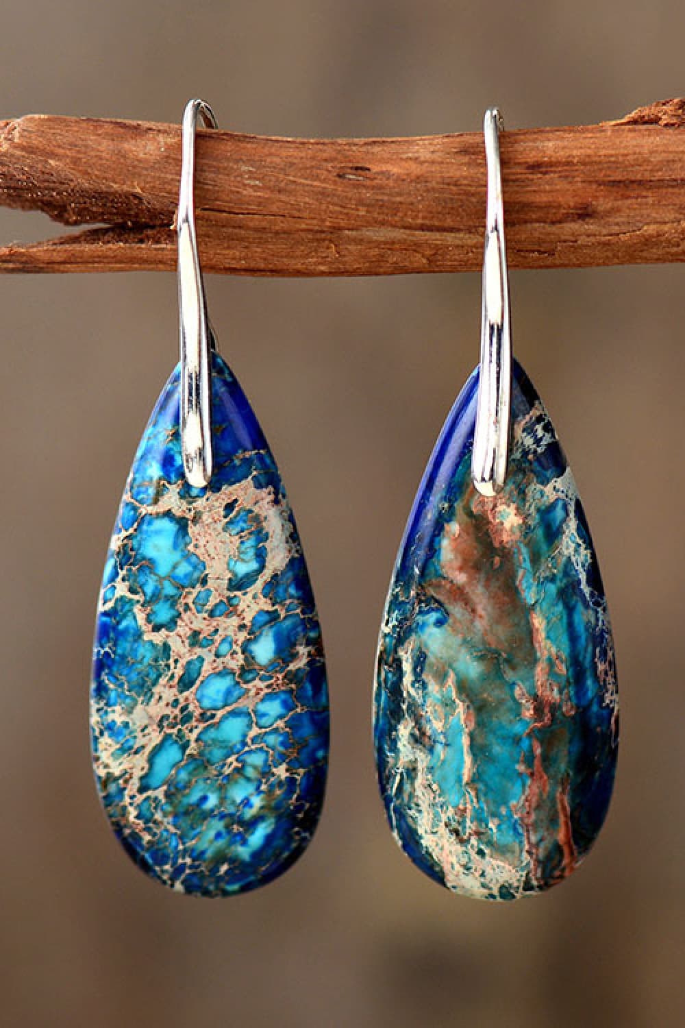 Handmade Teardrop Shape Natural Stone Dangle Earrings for Women | Boho Chic Jewelry | Gift for Her | Perfect for Weddings, Parties & Everyday Wear