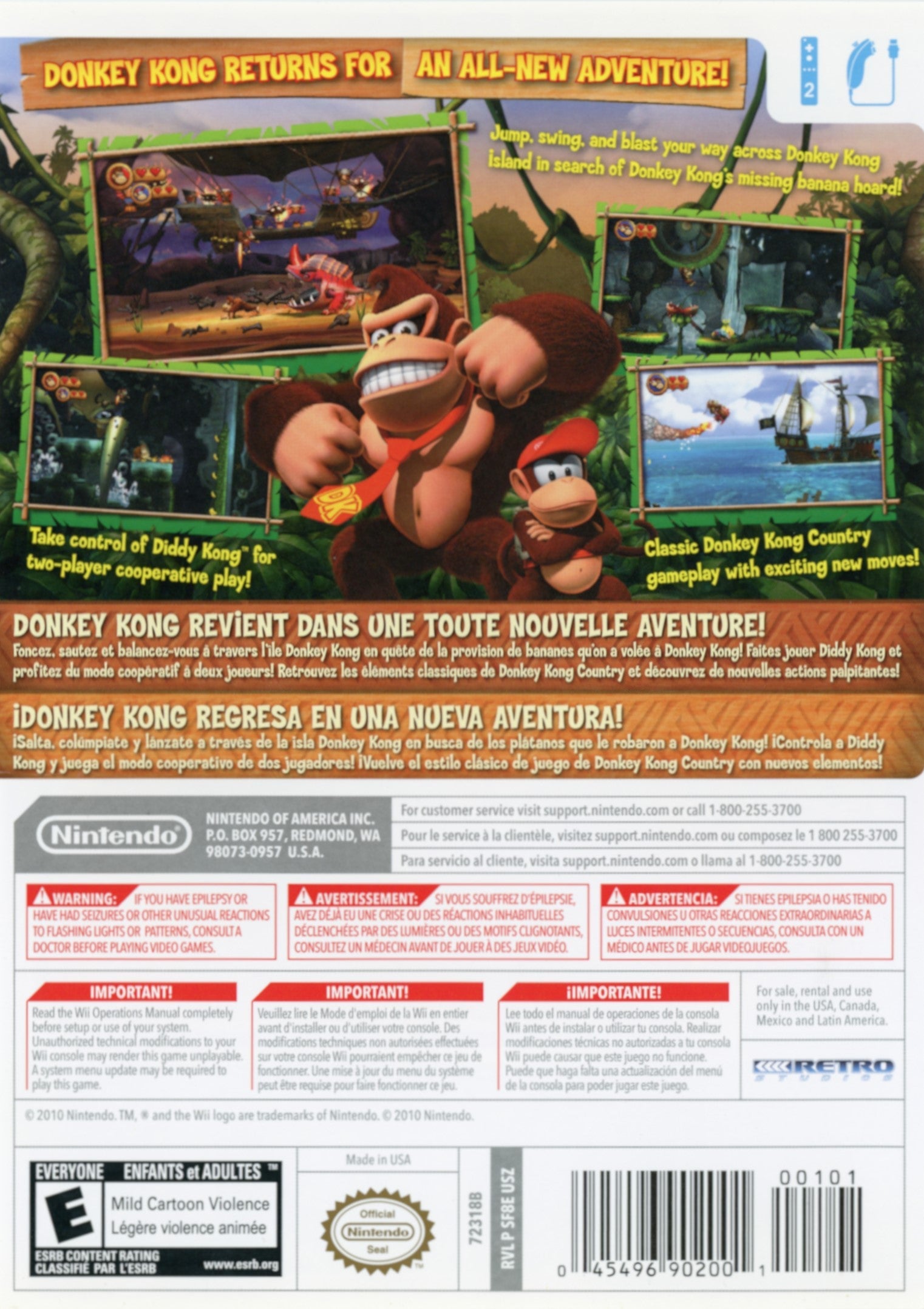 Donkey Kong Country Returns - Nintendo Wii Game | Classic Adventure Platformer for Family & Kids Gaming Fun