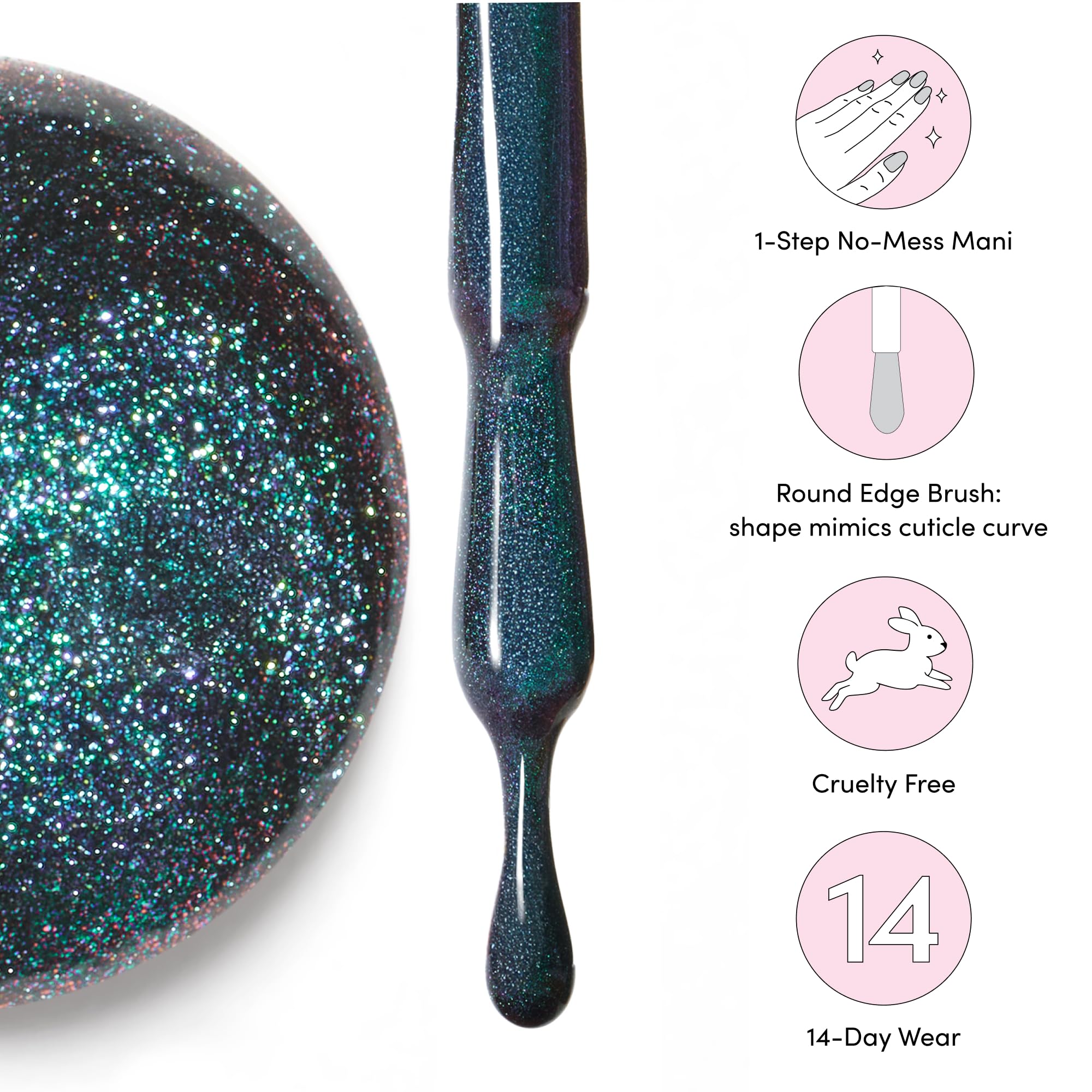 Dashing Diva One Gel Color & Magnetic Duo - Midnight Black & Rogue Magnetic Gel - 3-in-1 Base Coat, Nail Polish & Top Coat - Long Lasting Gel Manicure Kit for Salon Quality Nails at Home