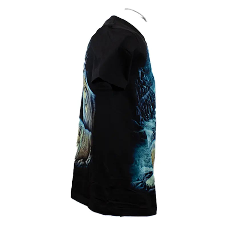 BOL/Open Road Men's Glow In The Dark Howling Wolf Graphic T-Shirt - Cool Novelty Tee for Nighttime Parties, Concerts & Outdoor Adventures