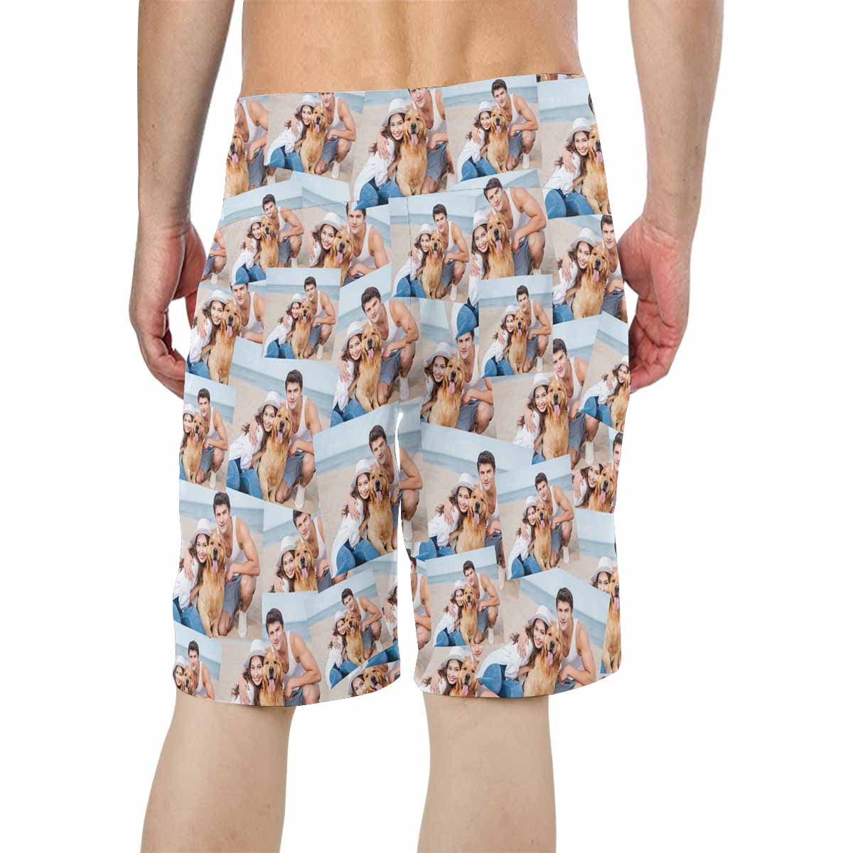 Custom Personalized Swim Trunks with Face Print - Men's Funny Beach Shorts with Wife's Photo - Quick Dry Swimwear for Pool, Beach Vacation & Summer Activities