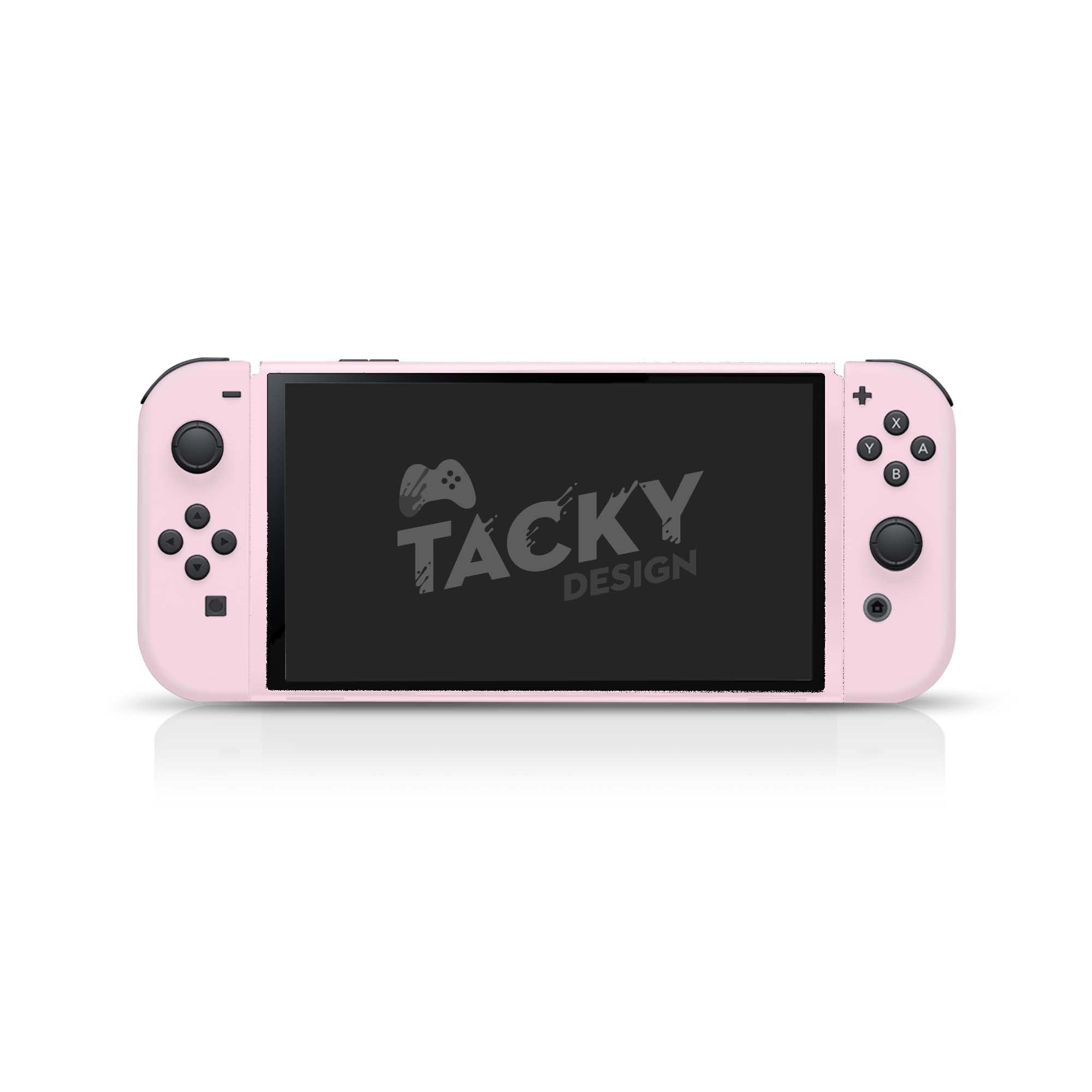 Nintendo Switch OLED Skin Wrap Cover - Classic Solid Color Vinyl Decal | Premium 3M Material | Baby Pink Full Body Protection | Perfect for Gaming, Travel & Customization
