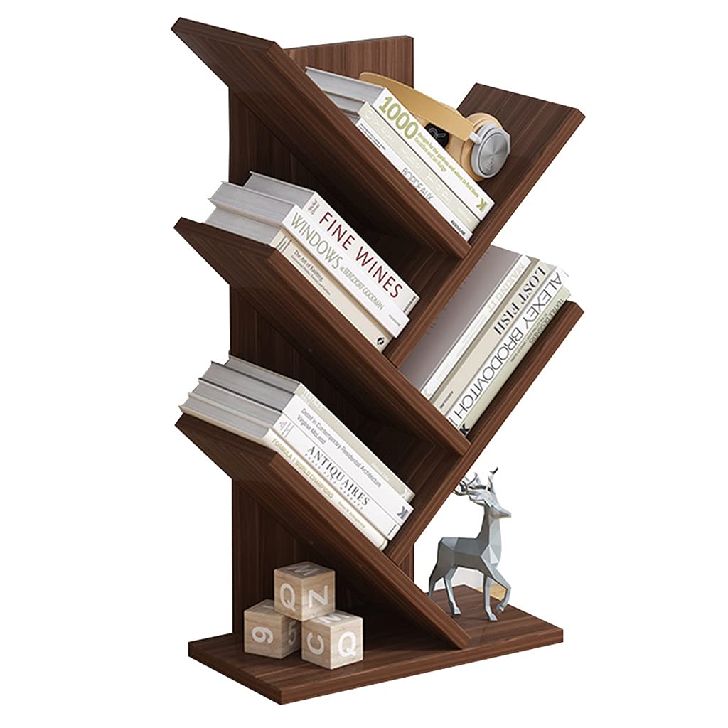 Tree-Shaped Bookshelf - Minimalist Desktop Organizer for Office & Student Use, Creative Bookcase & Storage Rack (30×15×59cm, Brown) - Perfect for Small Spaces, Dorm Rooms & Home Offices