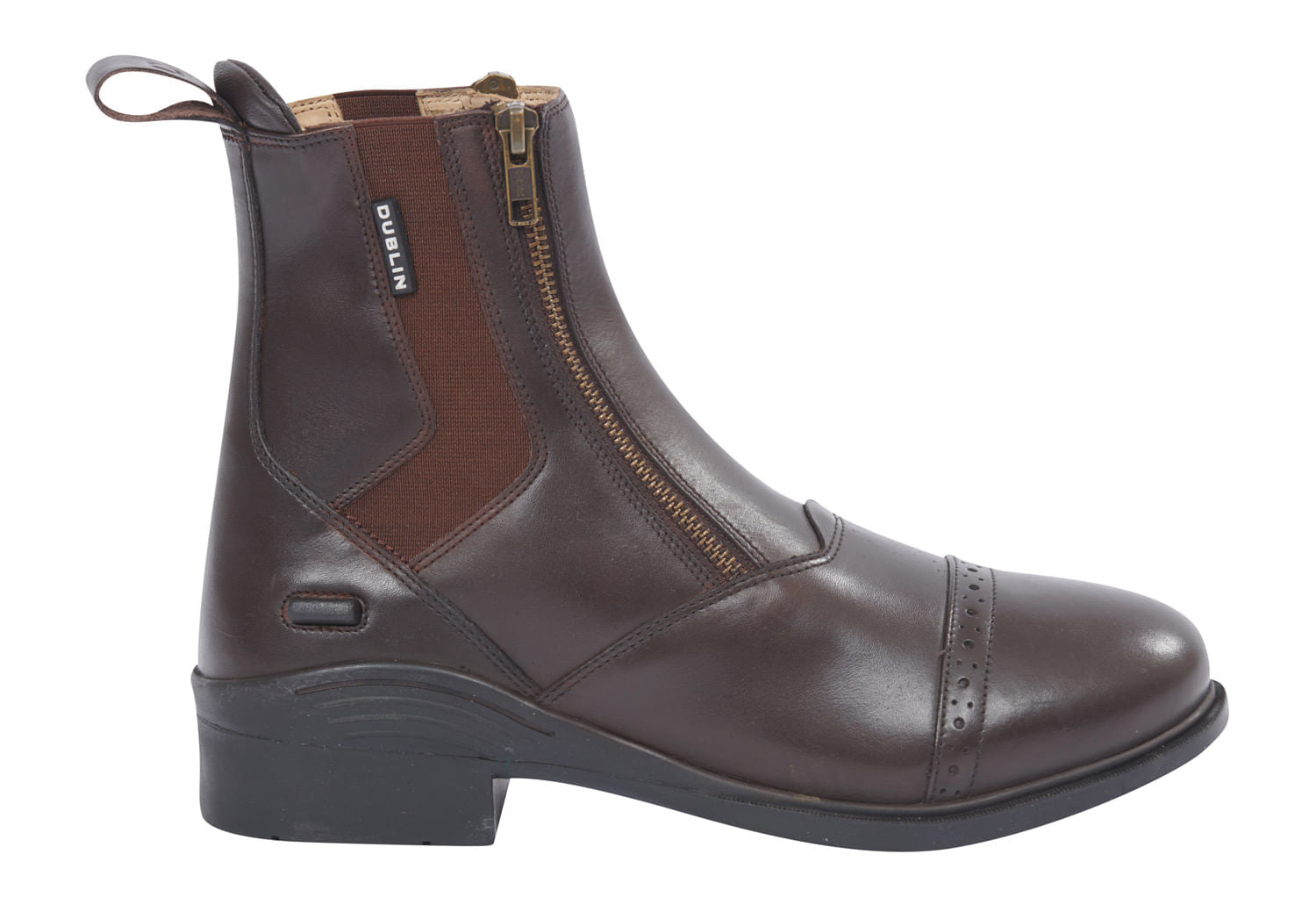 Dublin Evolution Double Zip Front Paddock Boots for Women - Comfortable Equestrian Riding Boots in Brown Leather - Perfect for Horseback Riding, Barn Work & Outdoor Activities