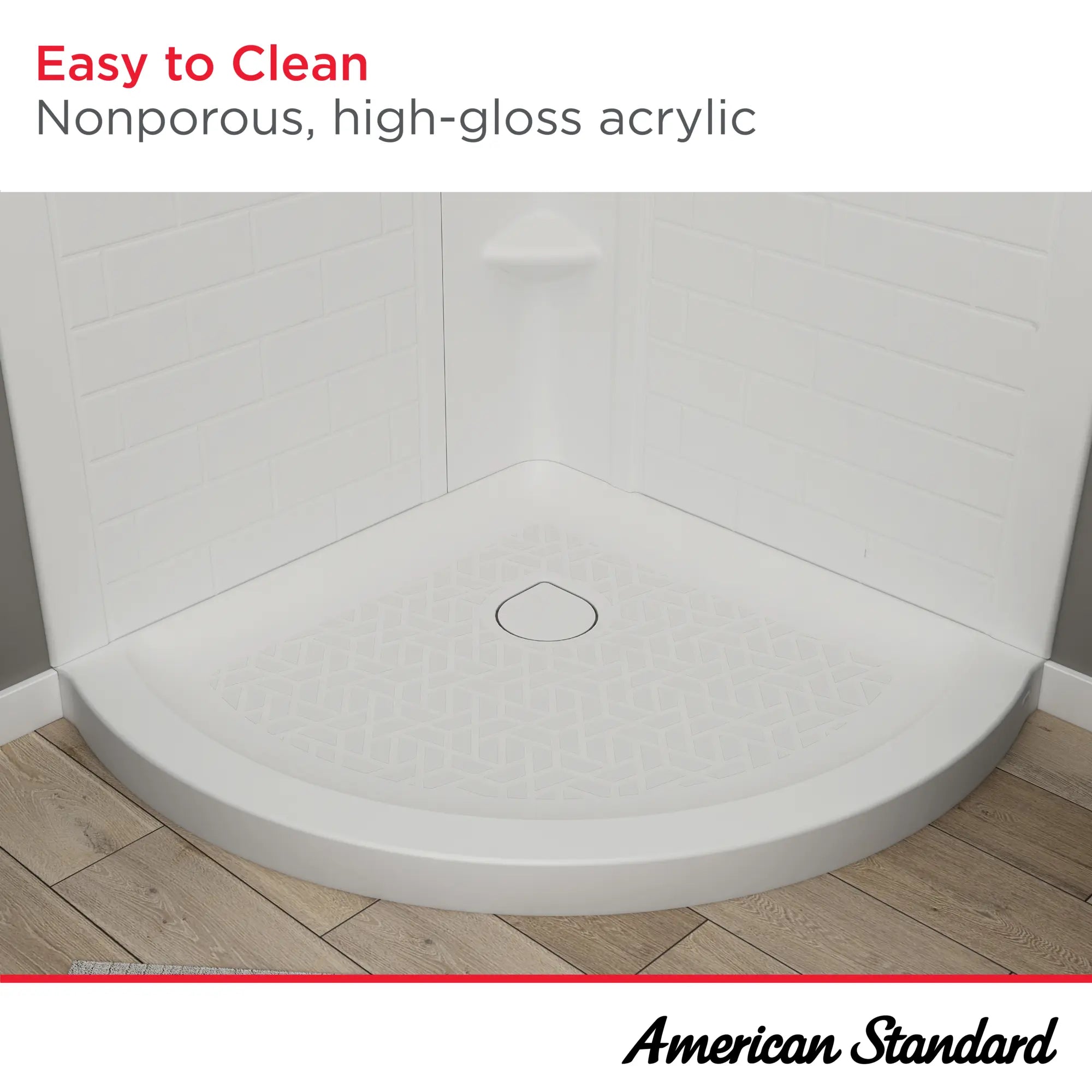 36 Inch Curved Shower Base with Center Drain - Slip-Resistant Bathroom Floor Pan for Walk-In Showers | Perfect for Modern Bathroom Renovations & ADA Compliant Installations