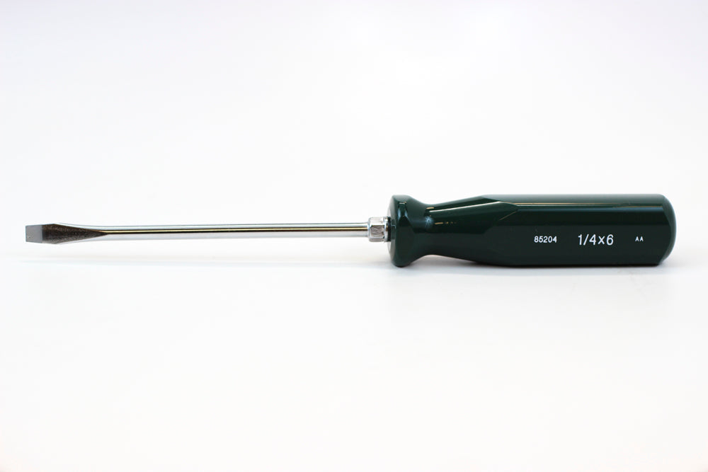 1/4 x 6 Inch Slotted Screwdriver - Durable Grip Handle for Electronics, Furniture & DIY Projects | Professional Screwdriver Set for Home Repair and Maintenance