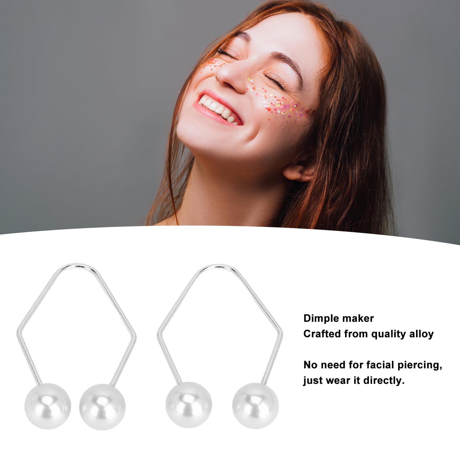 Facial Dimple Trainer - Natural Smile Enhancer for Cheek Dimples, Face Exercise Balls to Improve Smile & Facial Contour (White) | Perfect for Selfie Poses, Beauty Routines & Confidence Boosting