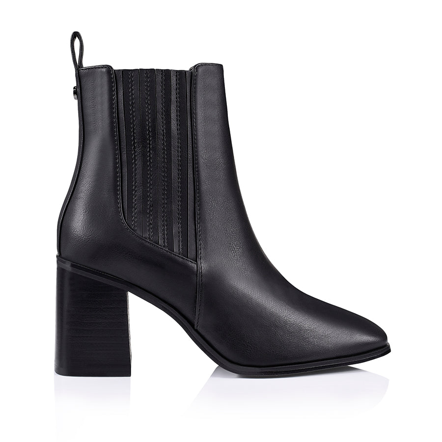 Limber Chelsea Ankle Boots - Black Softee Leather | Comfortable Slip-On Boots for Women | Perfect for Casual Wear, Work & Outdoor Activities