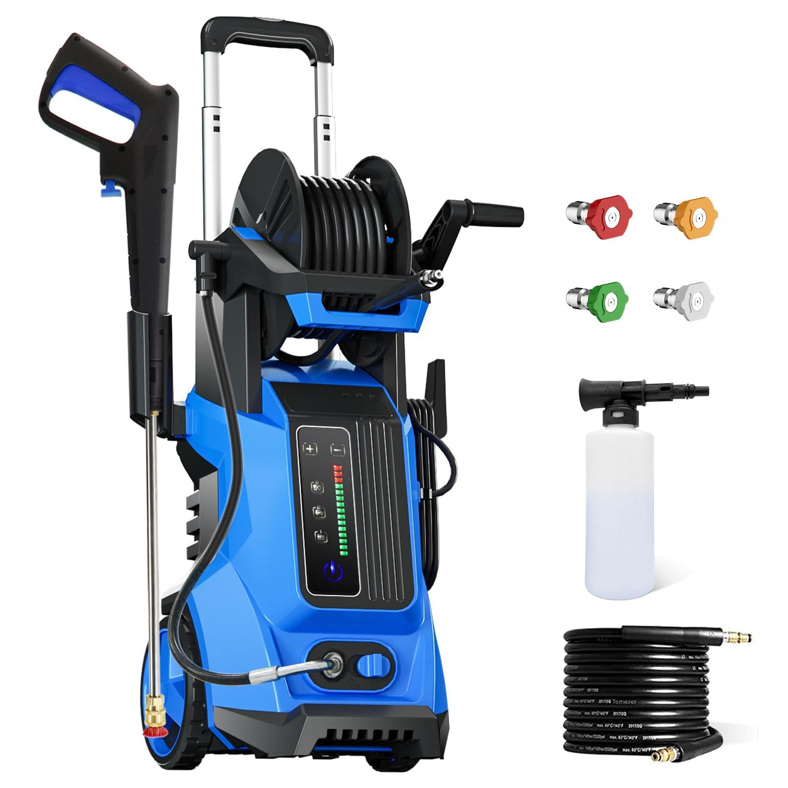 **5000 PSI Electric Pressure Washer - 3.2 GPM High-Power Washer with 4 Nozzles & 3 Adjustable Levels - Ideal for Car Washing, Home Cleaning, Patio & Driveway**