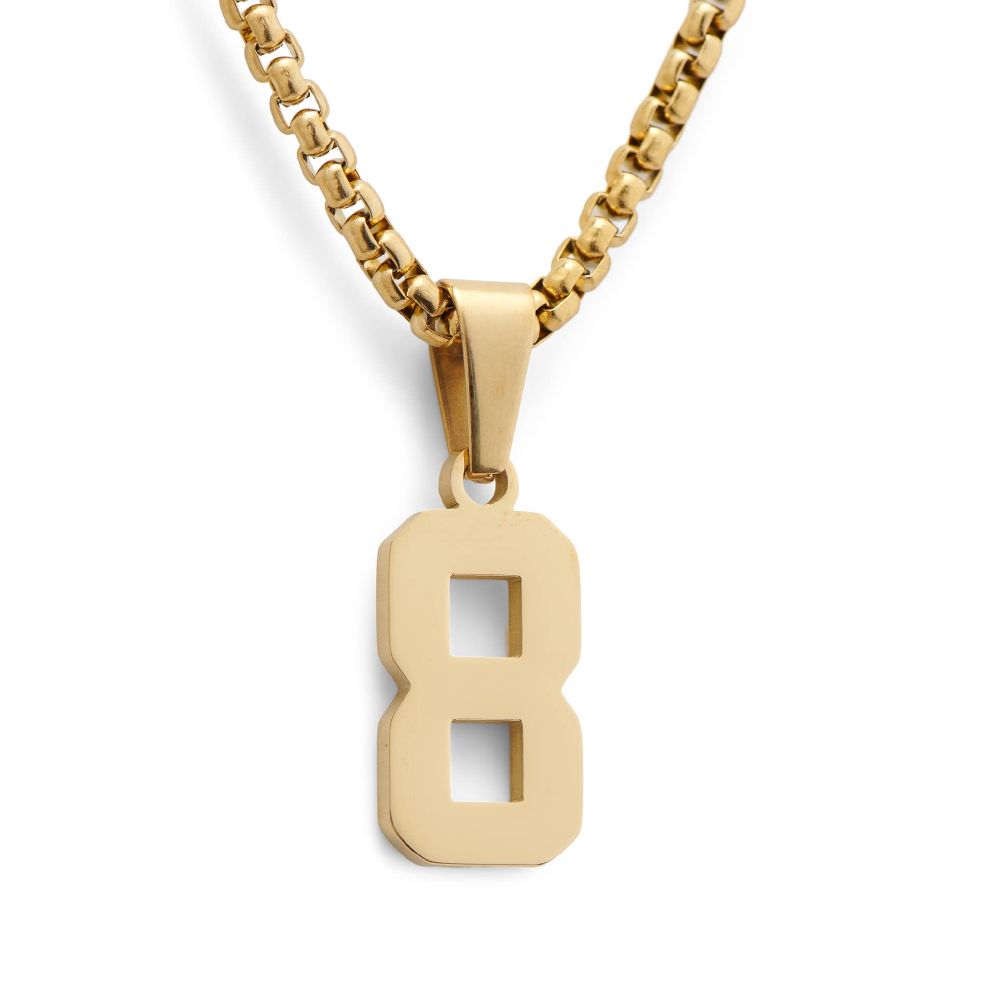 Personalized Gold Plated Sports Number Necklace for Men & Women - Custom Jersey Number Pendant for Baseball, Basketball, Football Athletes - Team Spirit Jewelry Gift by FlowX - Perfect for Game Days, Sports Events & Fan Appreciation