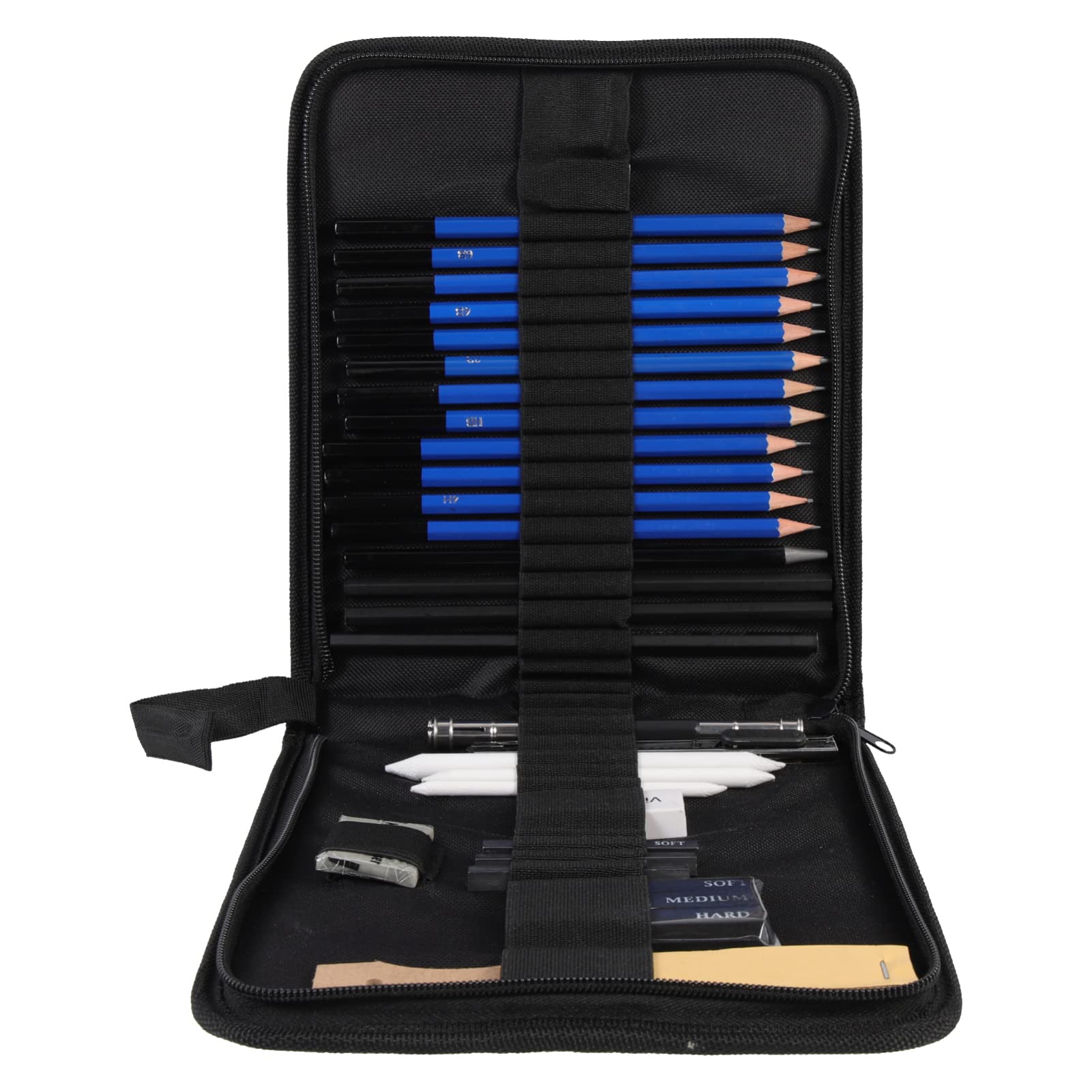 Ciieeo 33Pcs Professional Sketching Drawing Set - Graphite & Charcoal Pencils, Sticks, Erasers - Complete Art Supplies for Beginners & Artists | Perfect for Sketching, Shading, Portrait & Landscape Drawing