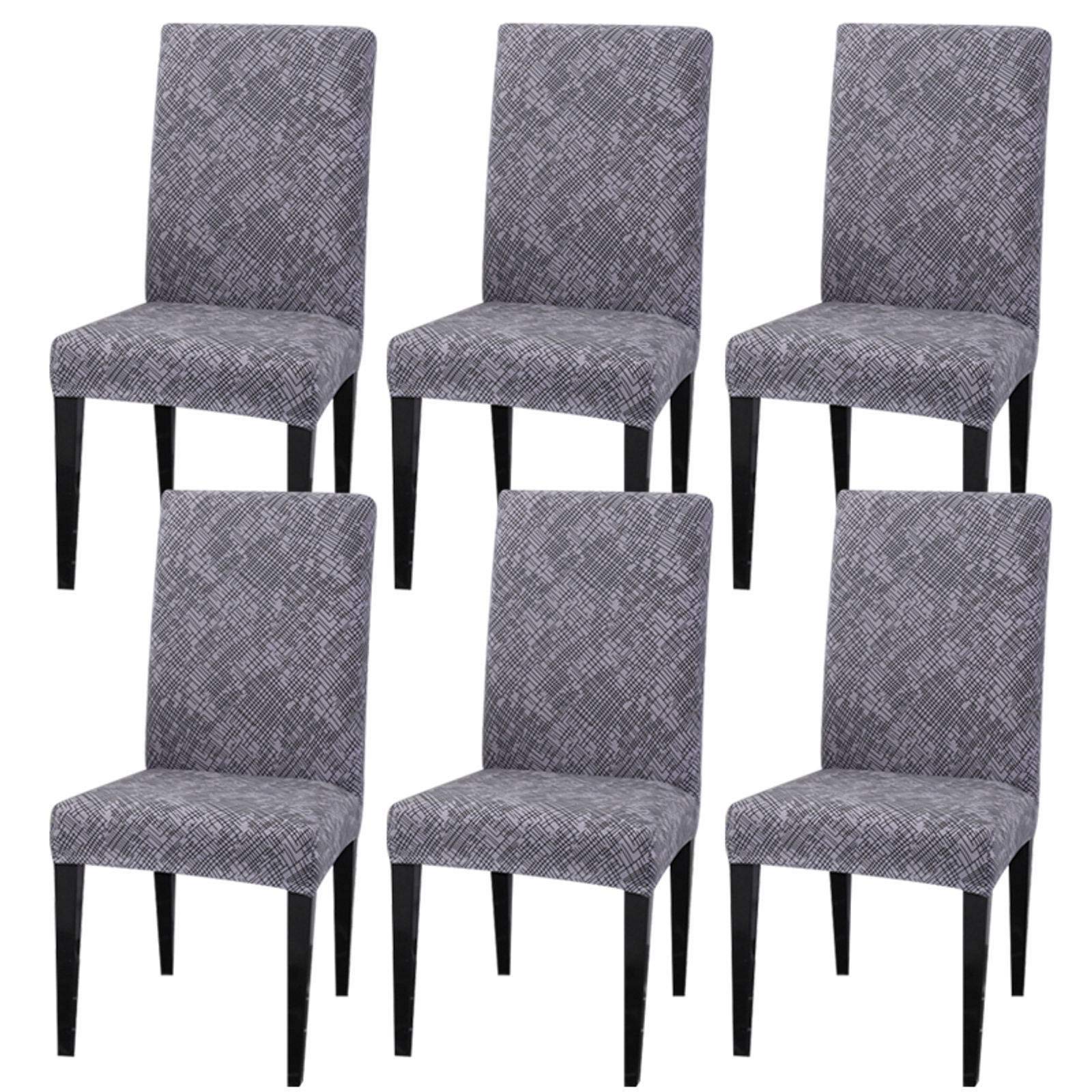 Stretch Dining Chair Covers 6-Pack - Washable Polyester Spandex Slipcovers for Parsons Chairs, Home & Restaurant Use - Perfect for Dining Room Decor, Parties, and Daily Protection