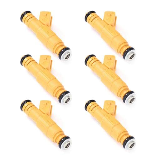 6-Piece Fuel Injector Set Replacement for 1989-1998 Jeep Cherokee, 1993-1998 Grand Cherokee, 1991-1998 Wrangler & 1987-1992 Comanche 4.0L - Compatible with OEM 0280155710 - Perfect for Engine Performance Upgrades & Off-Road Adventures