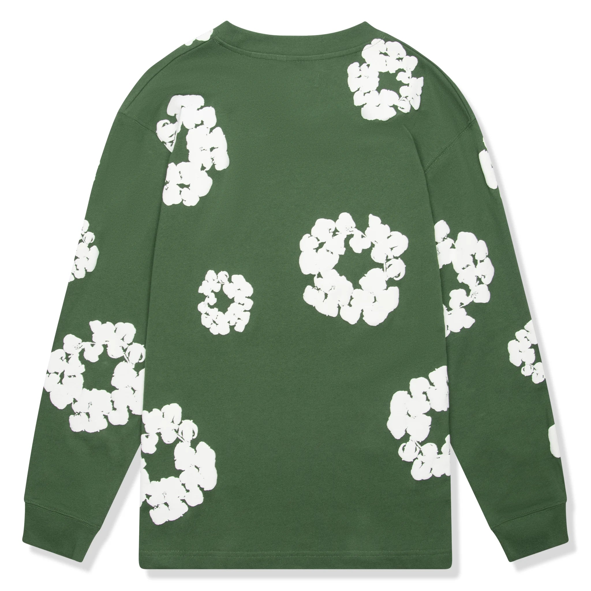 Denim Tears The Cotton Wreath Long Sleeve Green T-Shirt for Men | Vintage Inspired Streetwear Fashion | Perfect for Casual Outfits and Urban Style