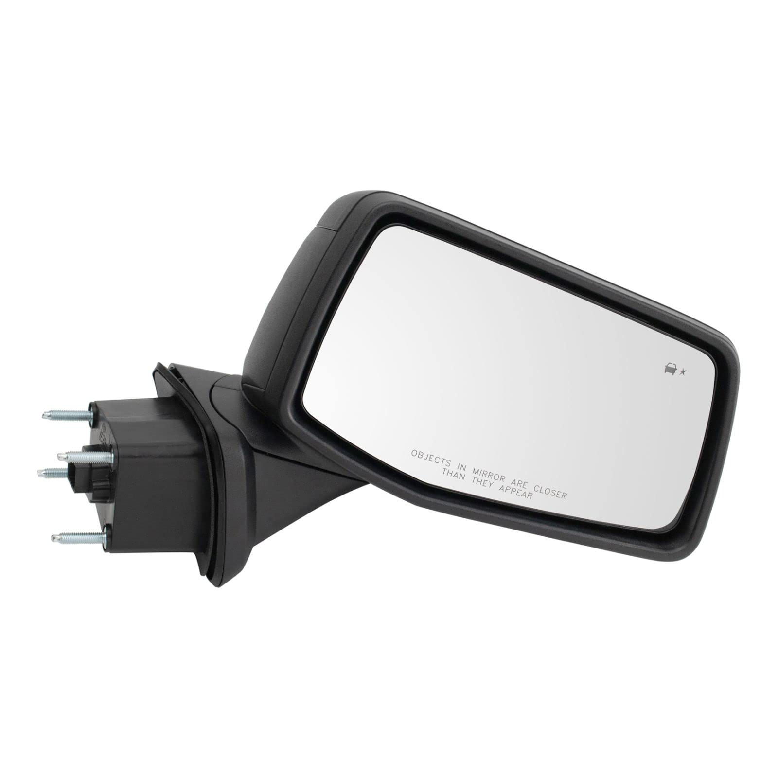 Heated Side View Mirror with Perimeter Light & Textured Cap - Right Hand for Chevy Silverado, Tahoe, Suburban - Enhances Night Visibility & Safety