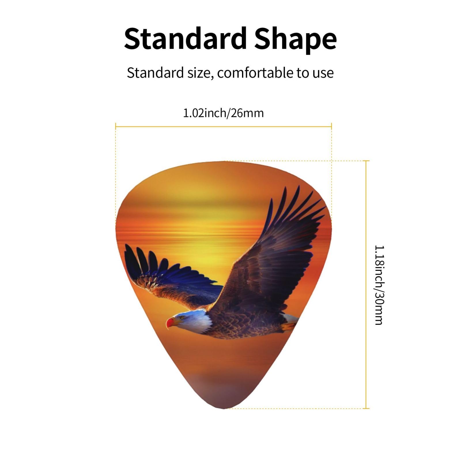 Premium 12-Pack Classic Guitar Picks for Electric, Acoustic, Bass & Mandolin - Durable Eagle Design Plectrums for Professional Musicians & Beginners - Perfect for Live Performances, Studio Recording & Practice Sessions