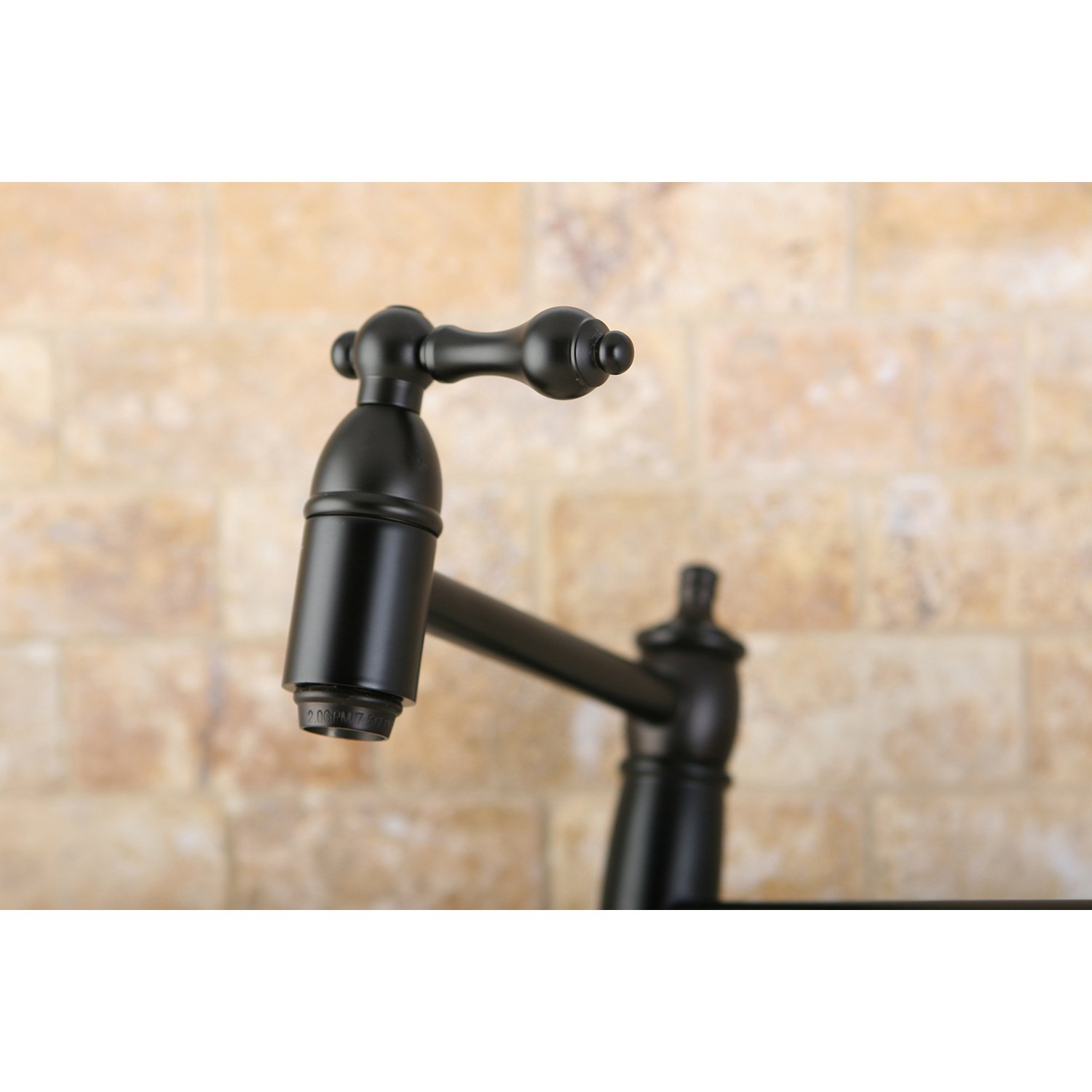 Kingston Brass KS3105AL 8-1/8-Inch Oil Rubbed Bronze Pot Filler Faucet - Wall Mounted Kitchen Sink Faucet for Cooking, Filling Pots & Watering Plants