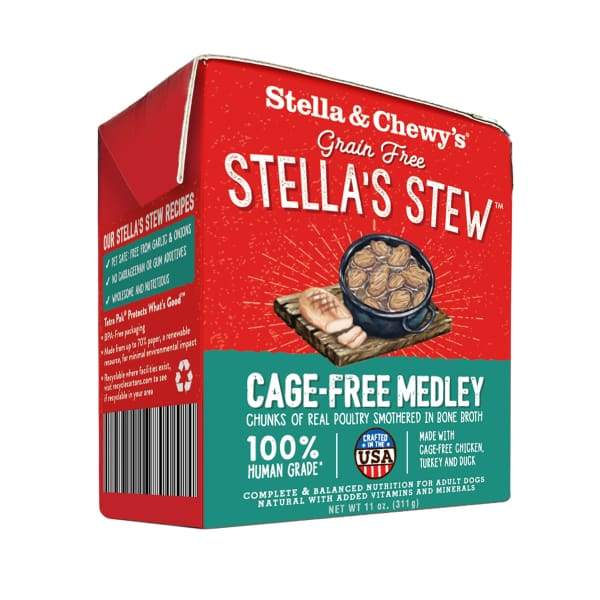 Premium Stella & Chewy’s Cage-Free Medley Stew Wet Dog Food - Chicken, Turkey & Duck Recipe | Grain-Free, High-Protein Meal for Adult Dogs | Perfect for Picky Eaters & Sensitive Stomachs | Ideal for Daily Feeding & Special Occasions