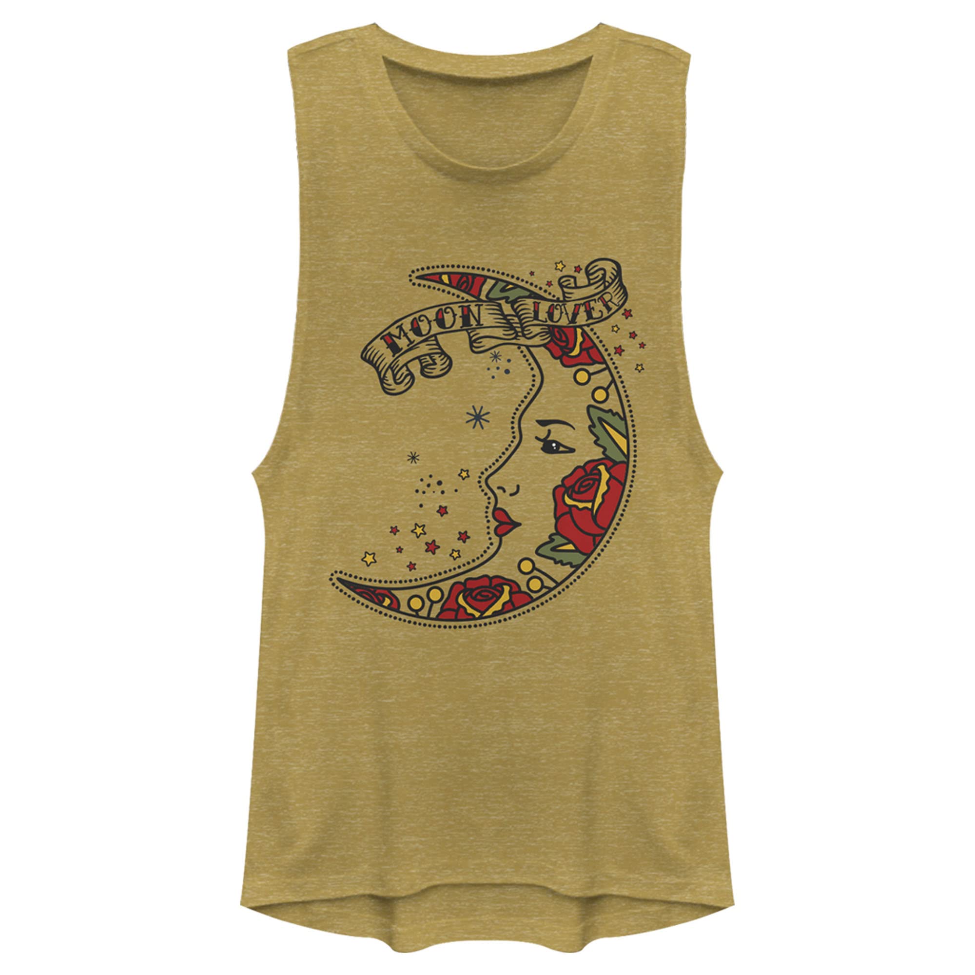 Vintage Moon Tattoo Women's Muscle Tank for Yoga & Summer