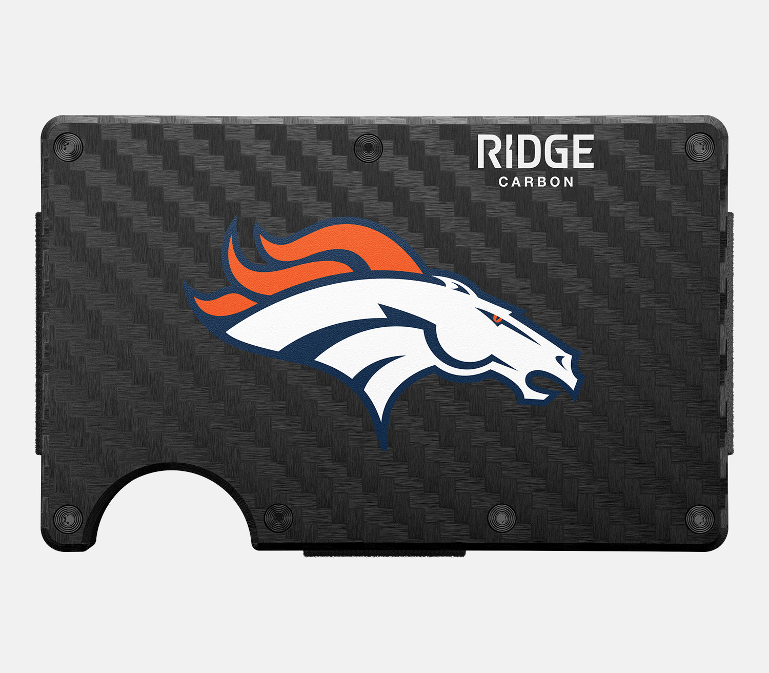 Ridge Wallet Denver Broncos Carbon Fiber 3K - Slim RFID Blocking Minimalist Wallet for Men - Perfect for Everyday Carry, Travel & Gifts
