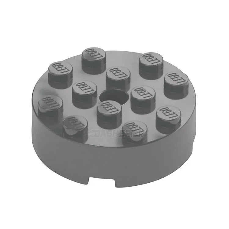 LEGO 4x4 Round Brick with Hole - Dark Grey Building Block [87081] 4558959 - Perfect for LEGO Technic Sets, DIY Models & Creative Construction Projects